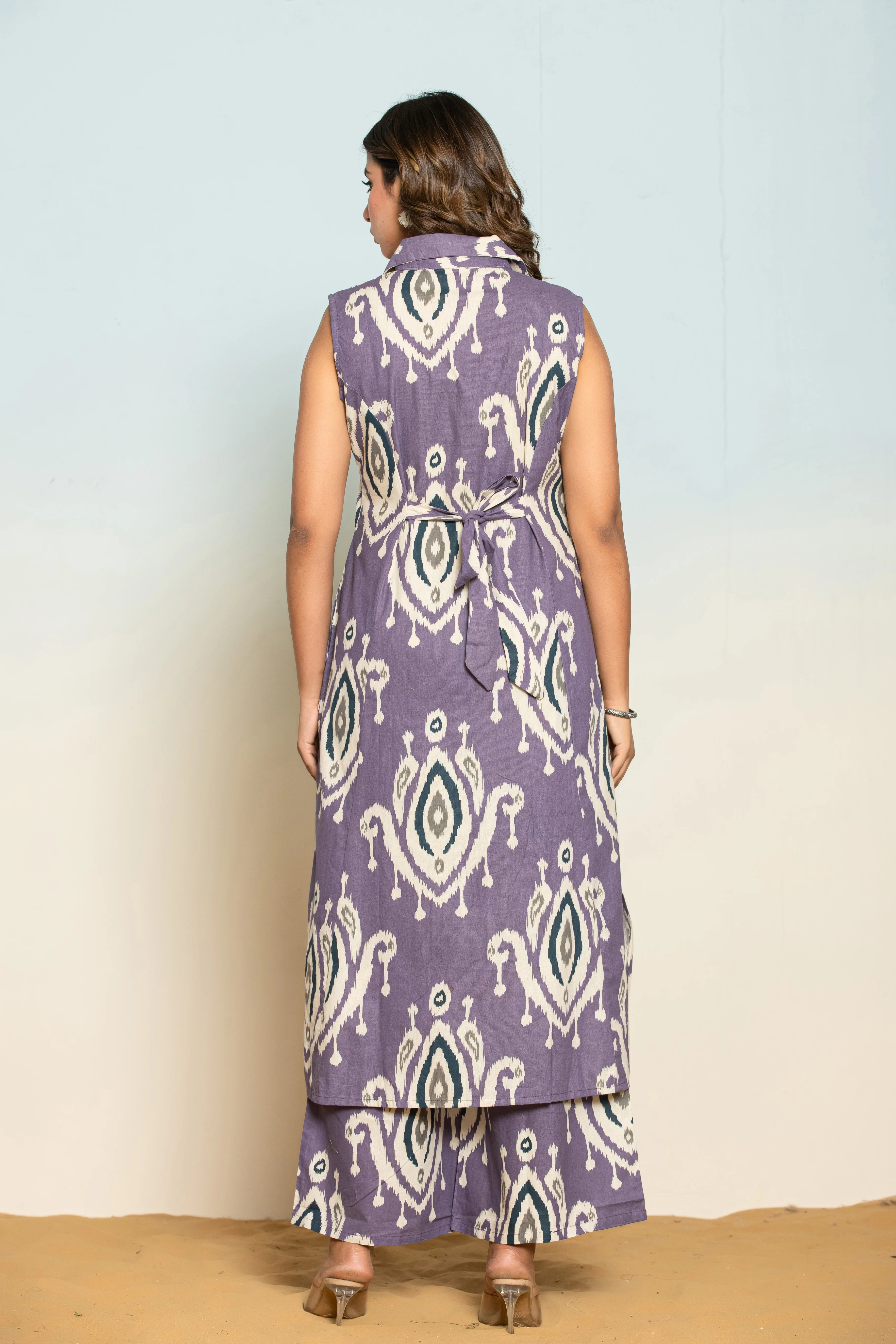 ITI INDIGO COTTON KURTA PANT SET - Image 3
