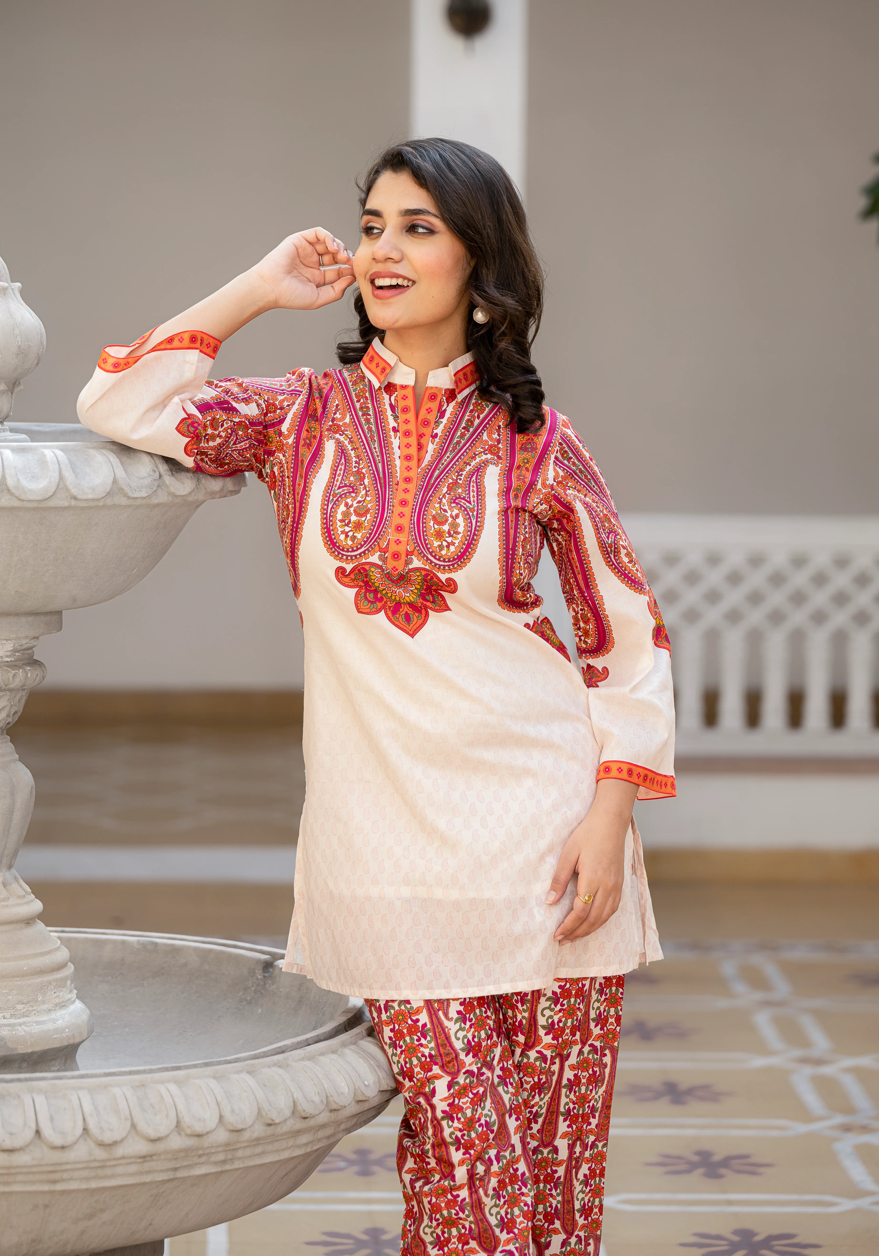 Bhakti Crimson Cotton Co-ord Set - Image 2