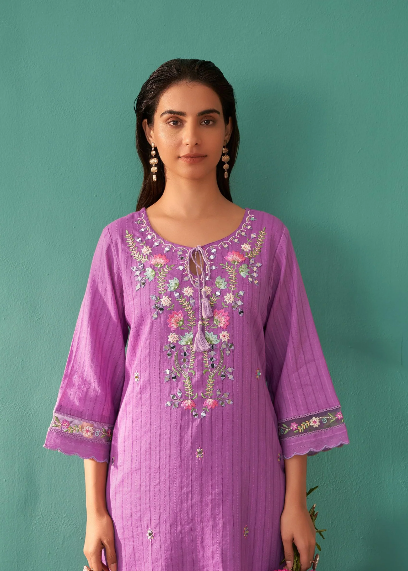 Nadira Orchid Embroidery Suit Set - Image 2
