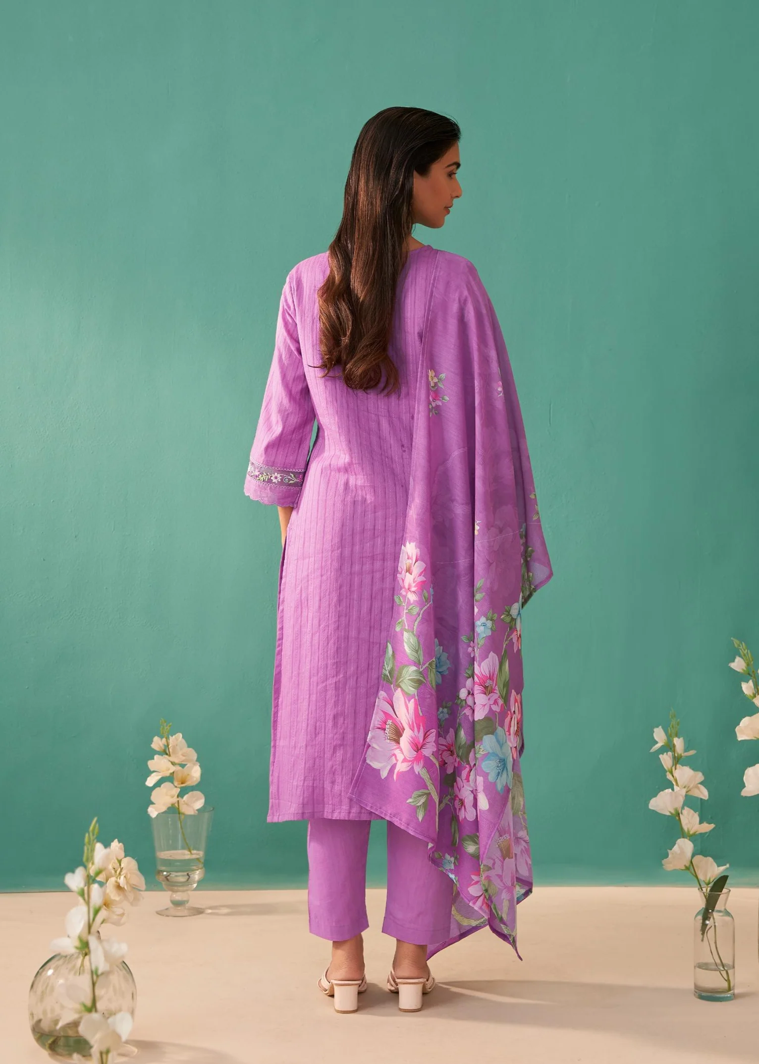 Nadira Orchid Embroidery Suit Set - Image 3