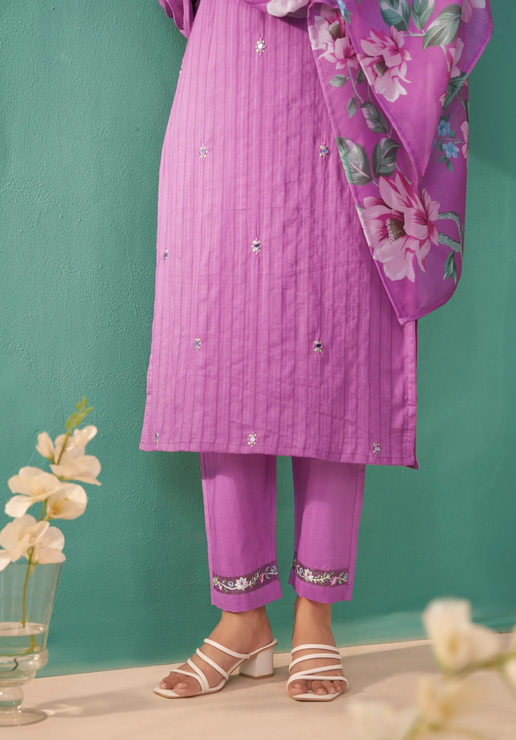 Nadira Orchid Embroidery Suit Set - Image 6