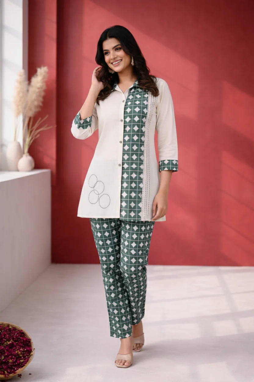 Vibha Peacock Printed Co-ord Set - Image 3