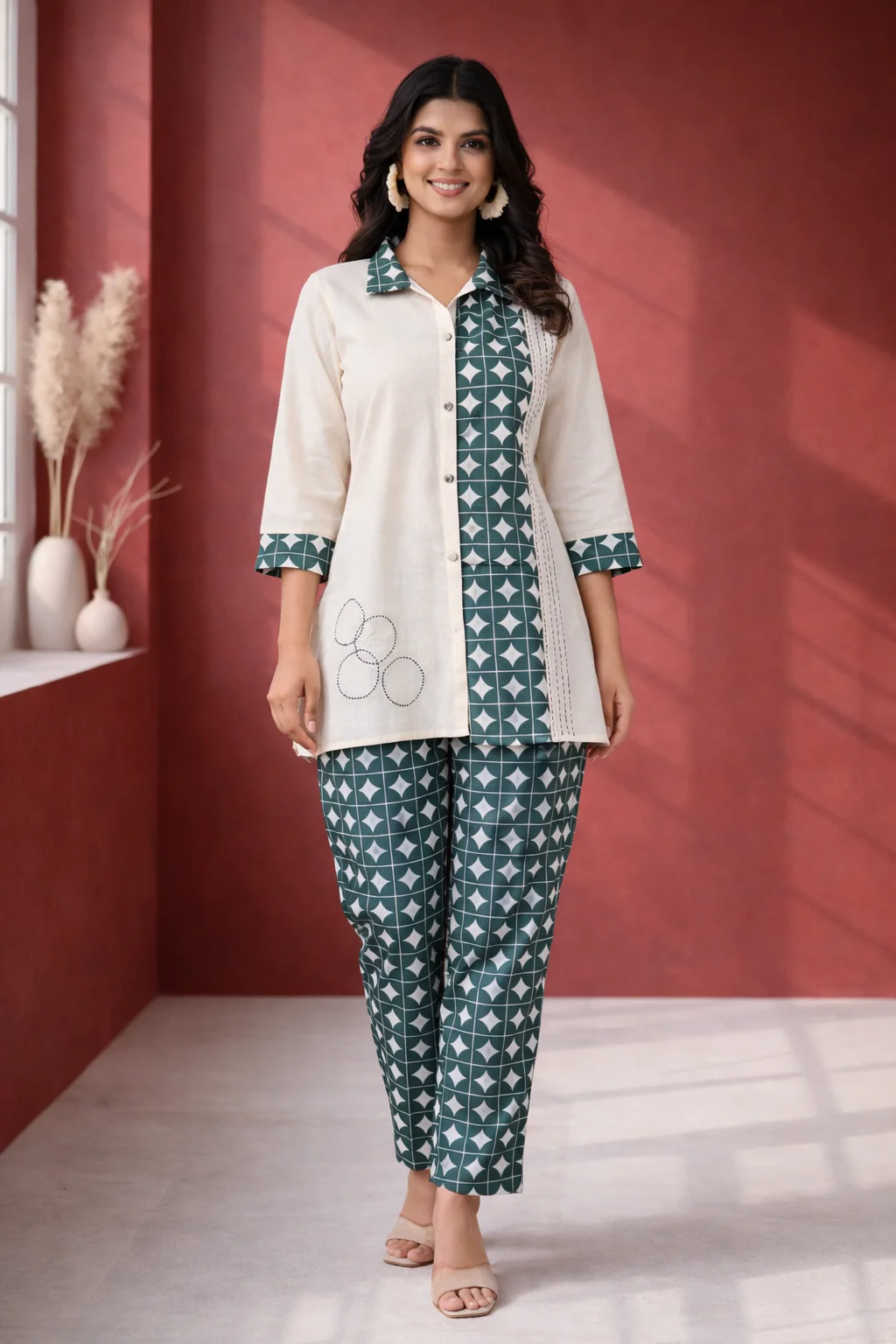 Vibha Peacock Printed Co-ord Set - Image 4