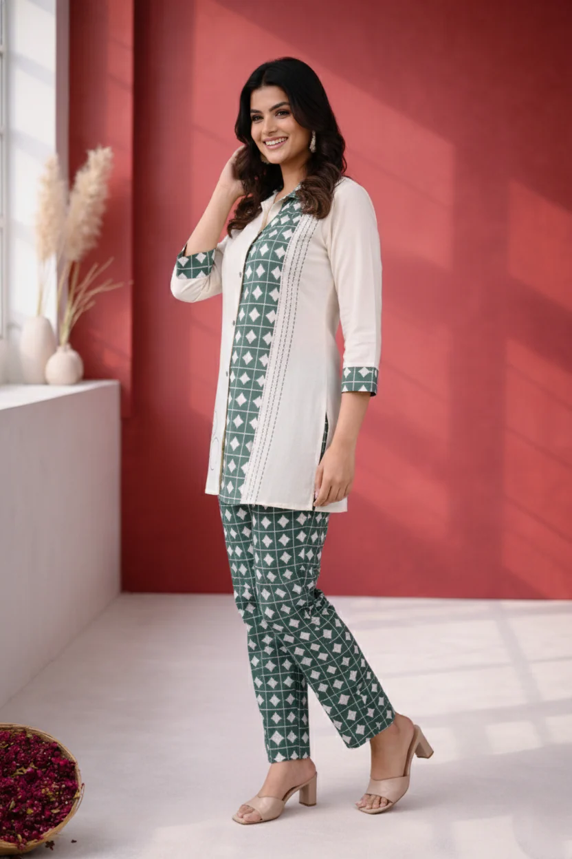 Vibha Peacock Printed Co-ord Set - Image 5