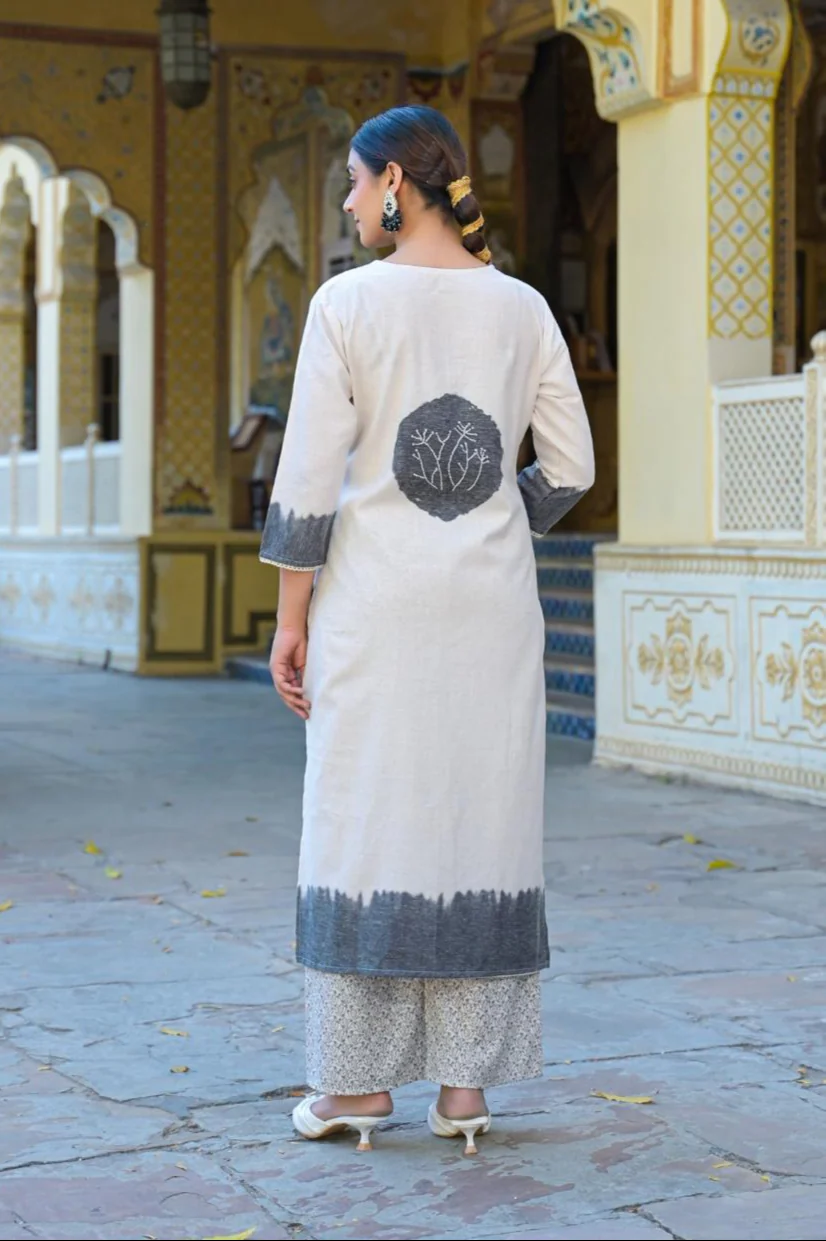 Bhakti charcoal cotton suit set - Image 3
