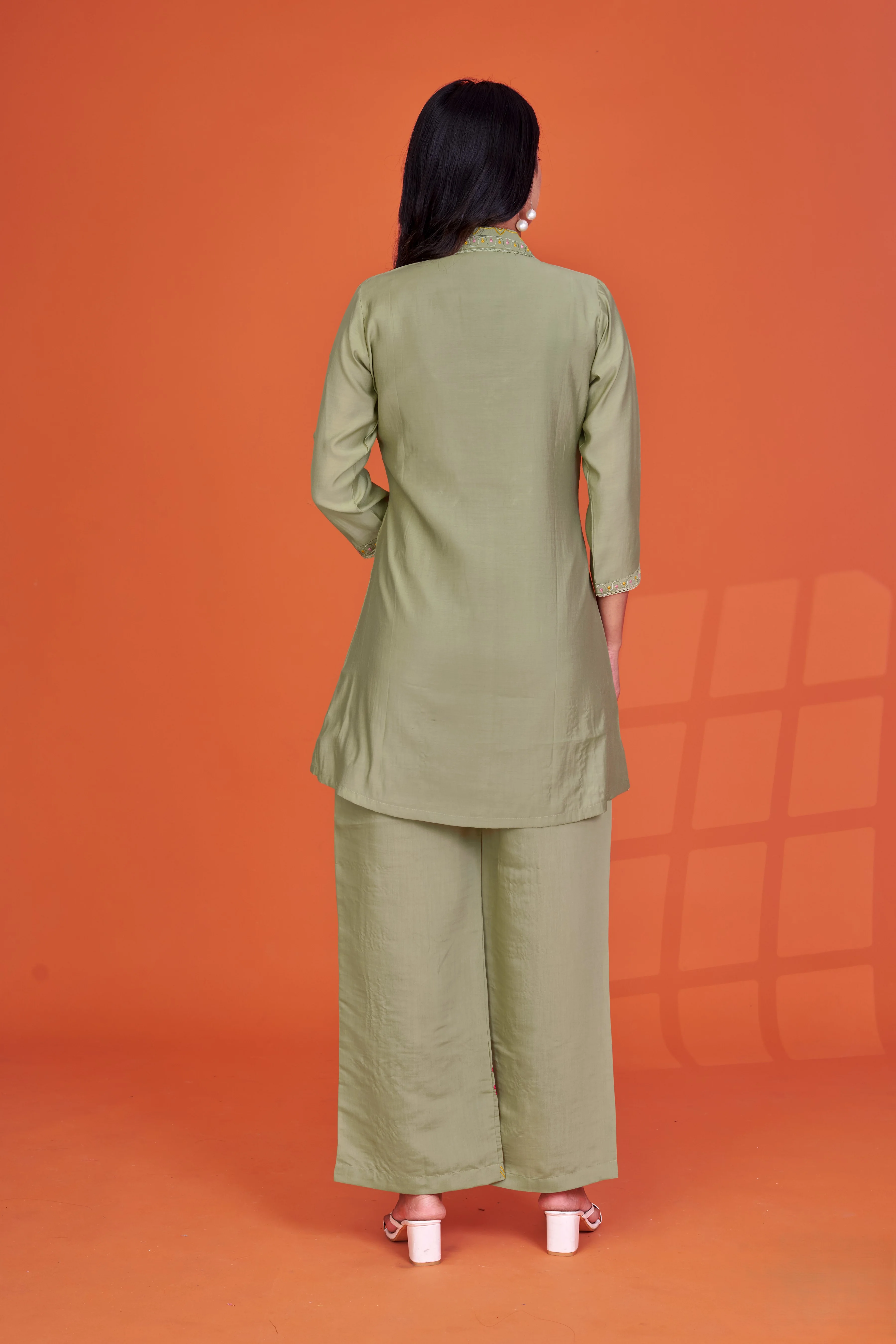 Darika Sage embroidery co-ord set - Image 3