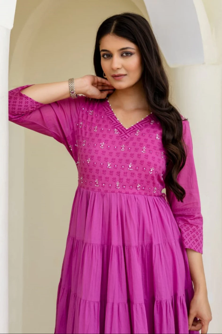 Mahua Hot pink cotton dress - Image 2