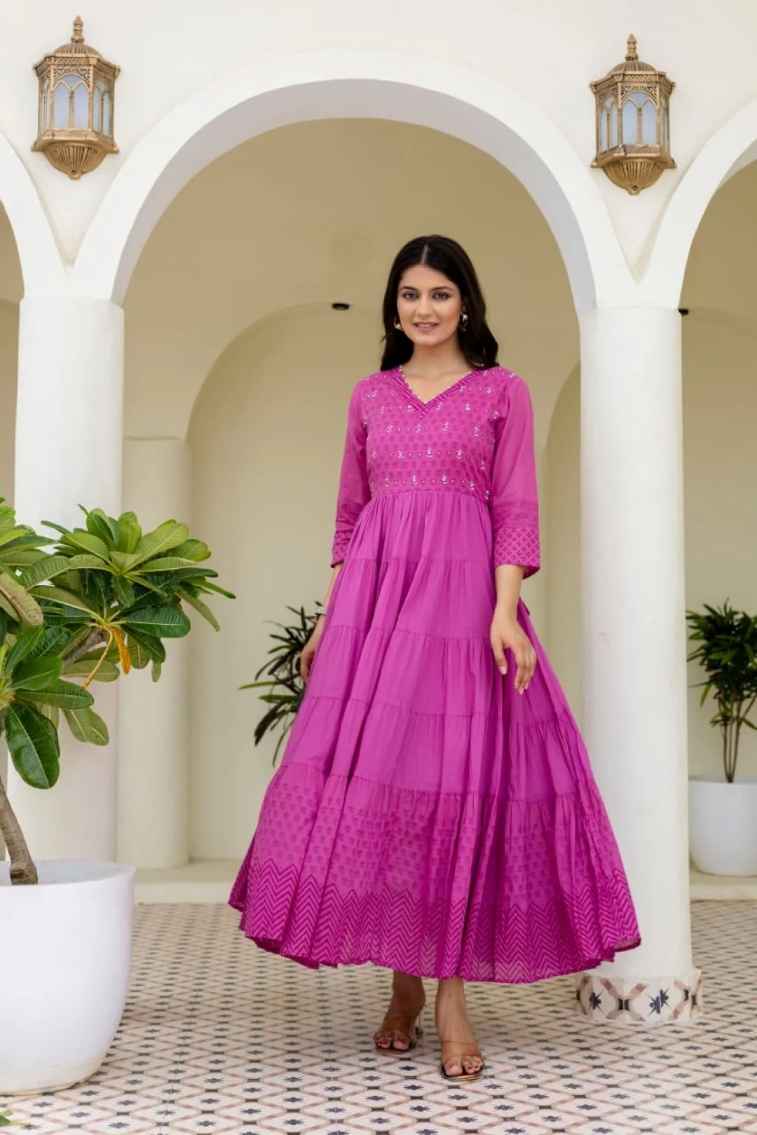 Mahua Hot pink cotton dress - Image 3