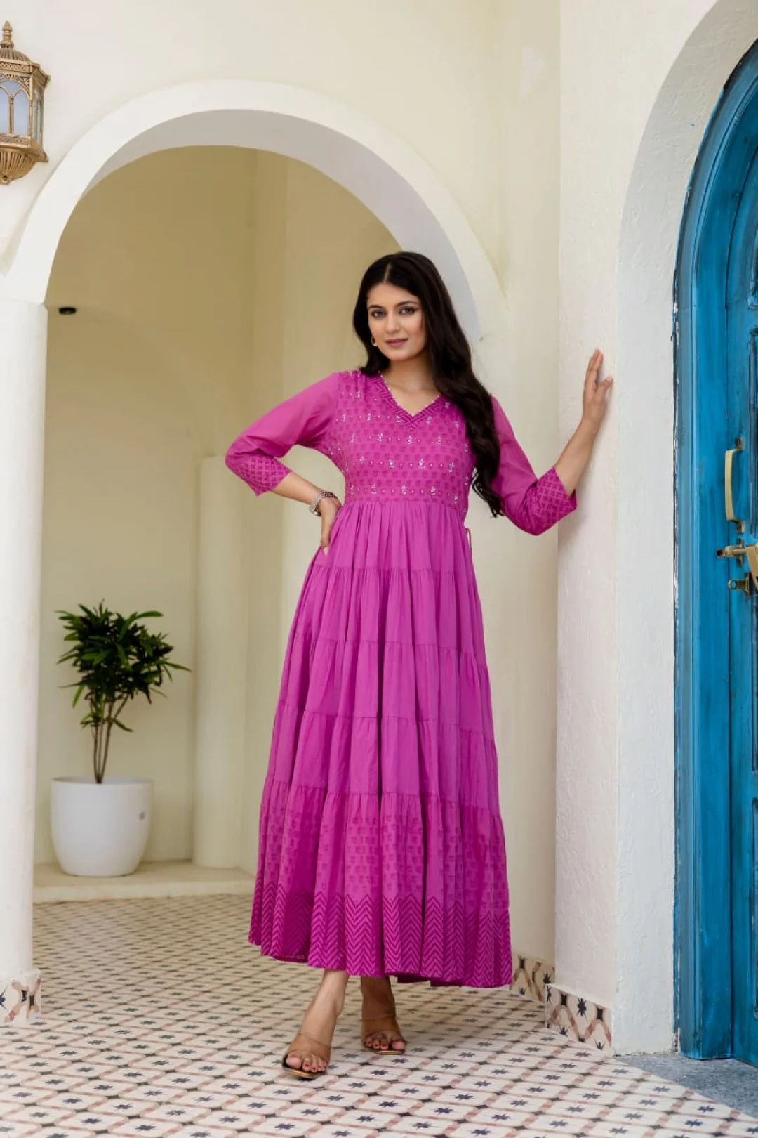 Mahua Hot pink cotton dress - Image 4