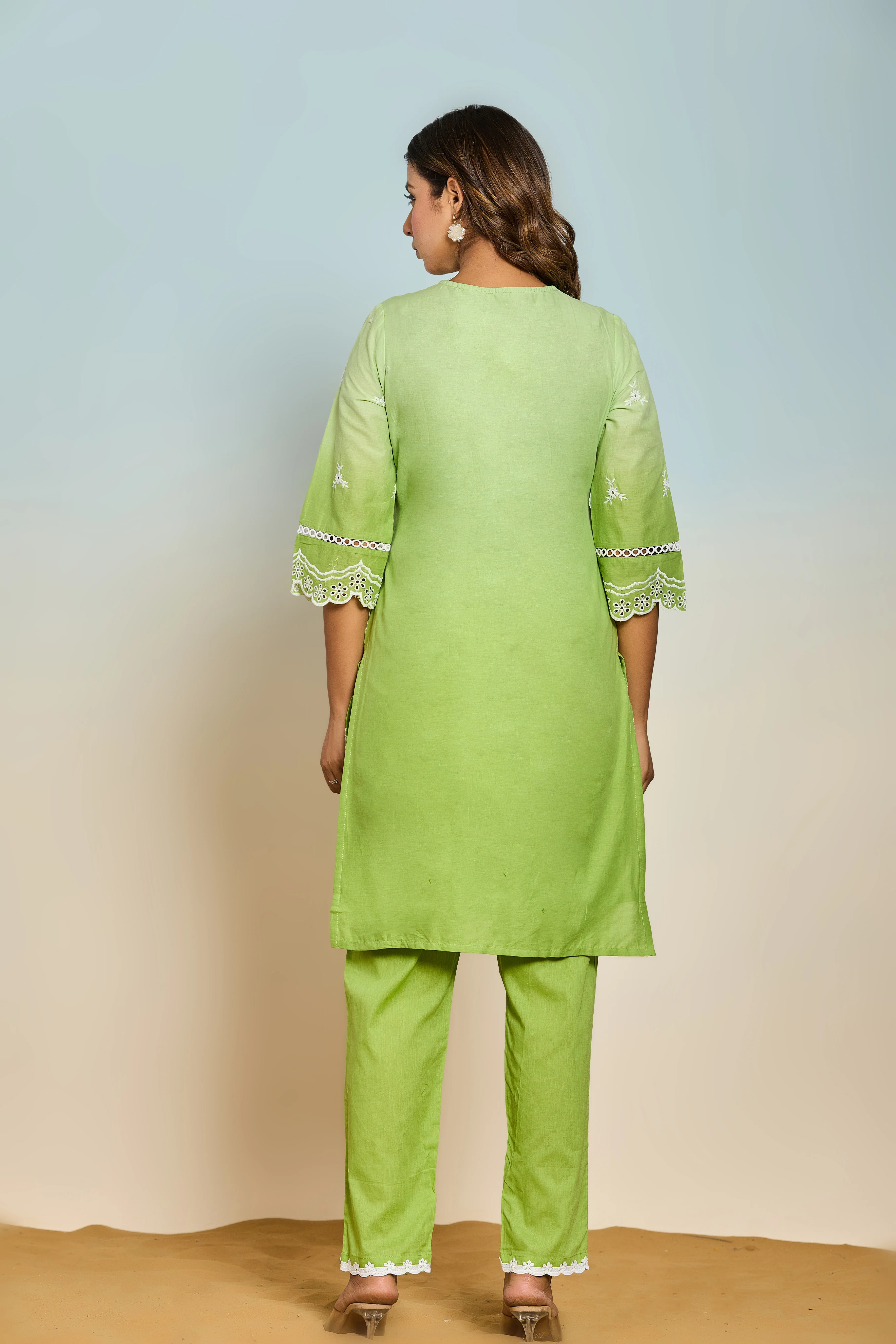 Anumeha Fern 2 Embroidered Cotton Co-ord Set - Image 3