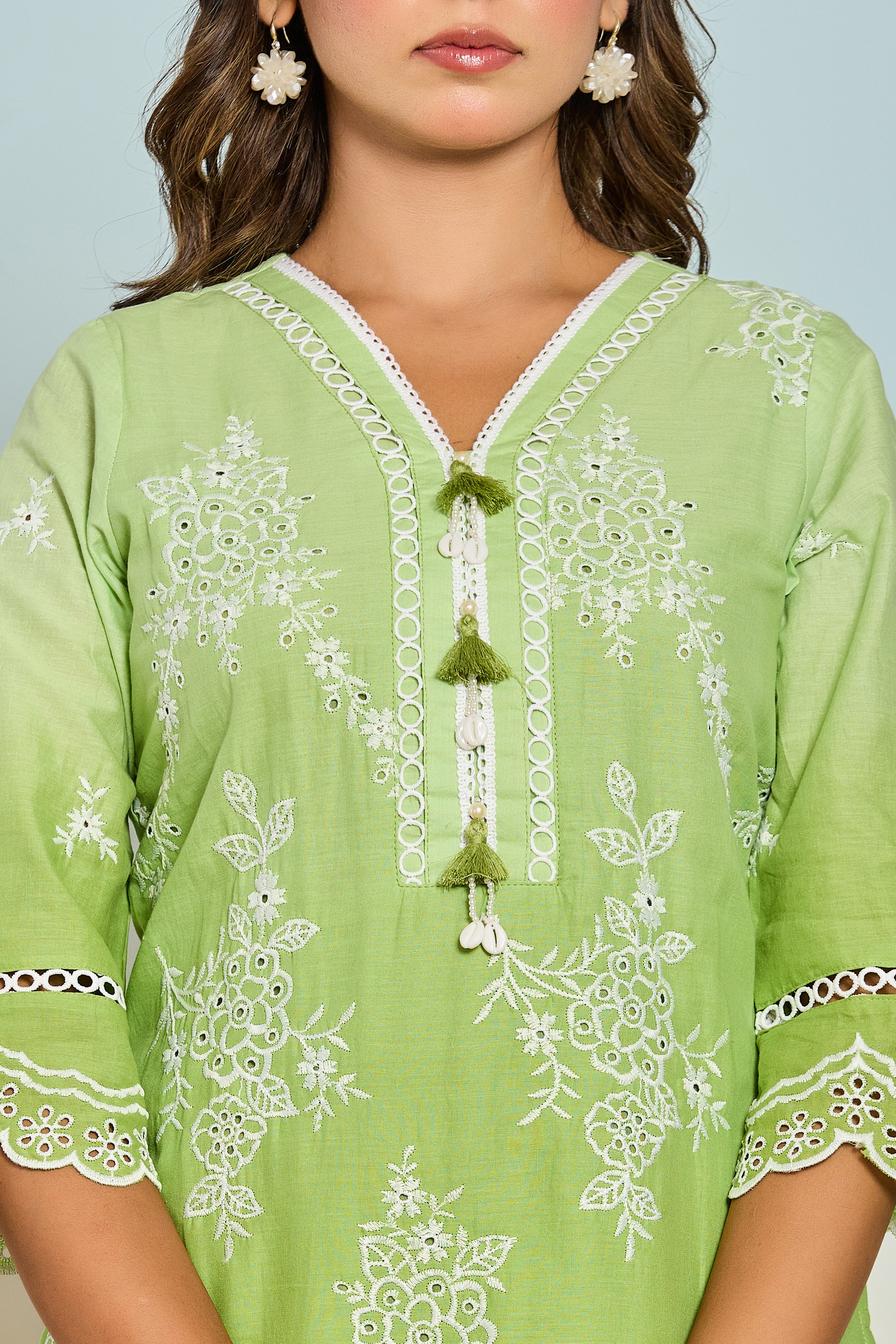 Anumeha Fern 2 Embroidered Cotton Co-ord Set - Image 4
