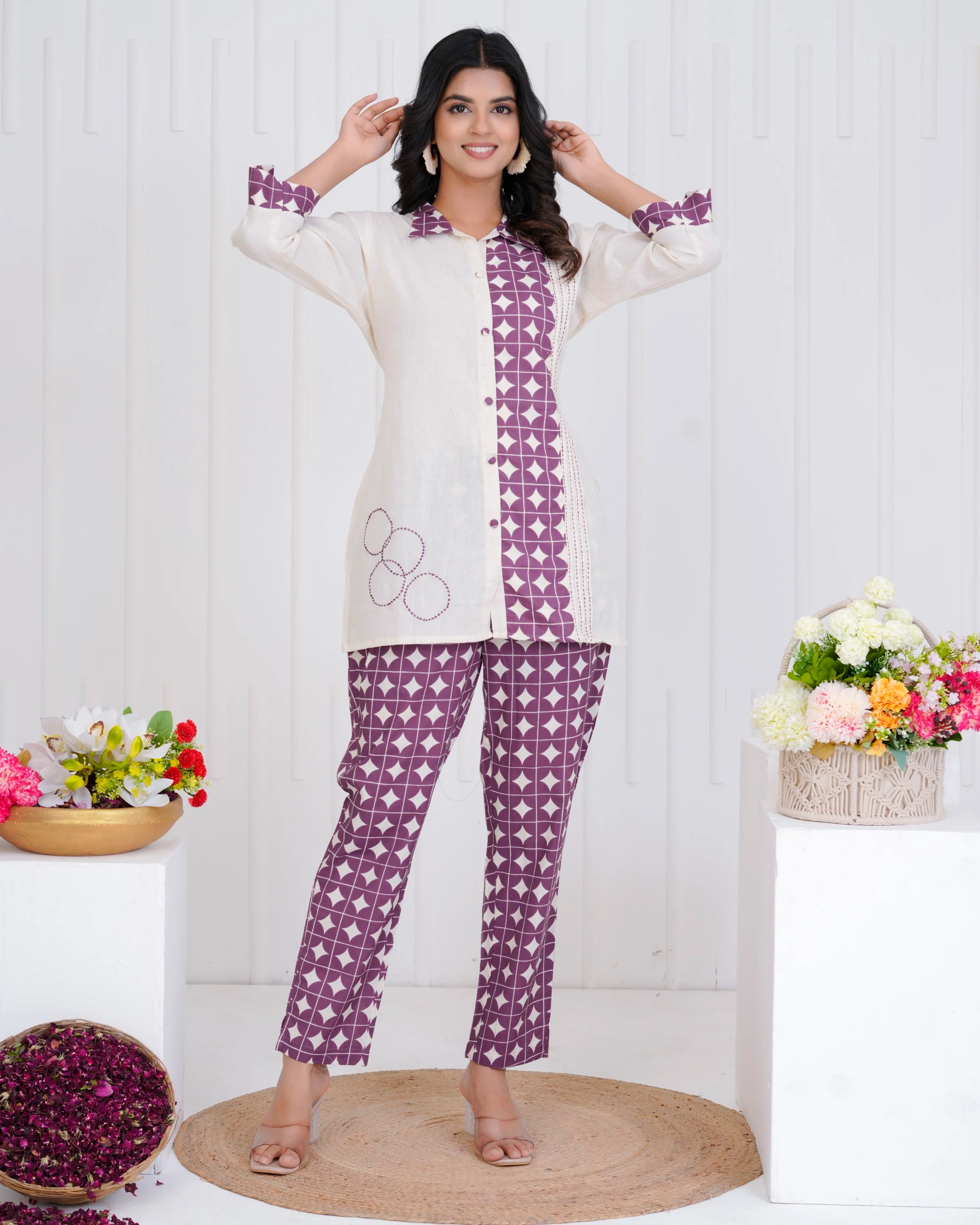 Vibha Raisin Printed Co-ord Set - Image 17