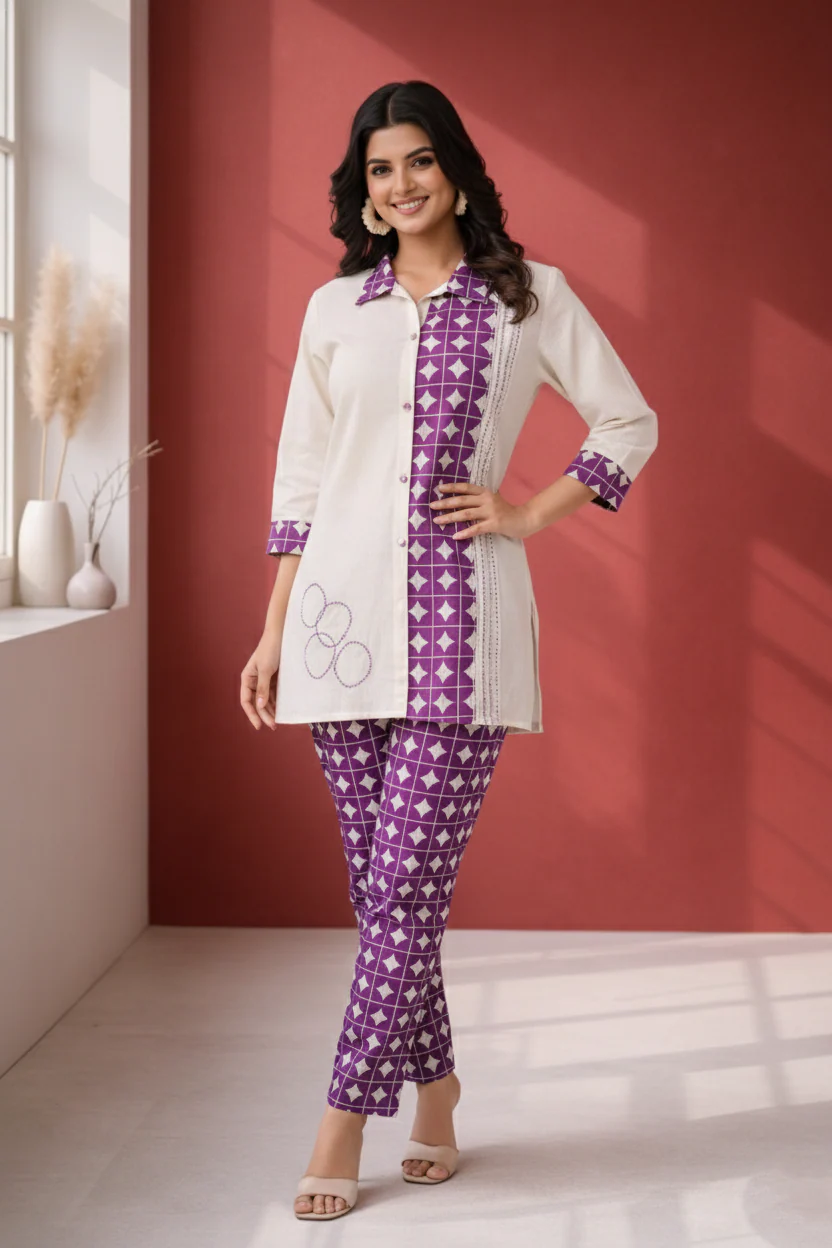 Vibha Raisin Printed Co-ord Set - Image 2