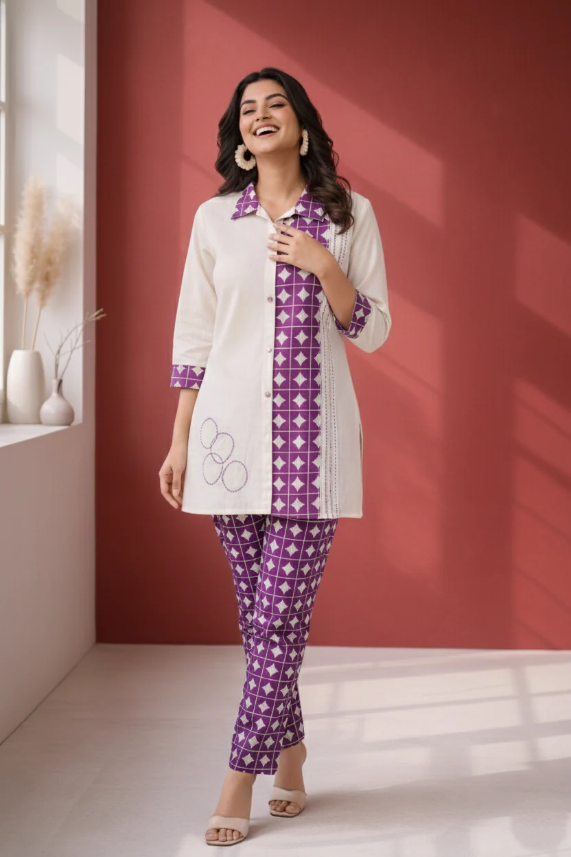 Vibha Raisin Printed Co-ord Set - Image 3