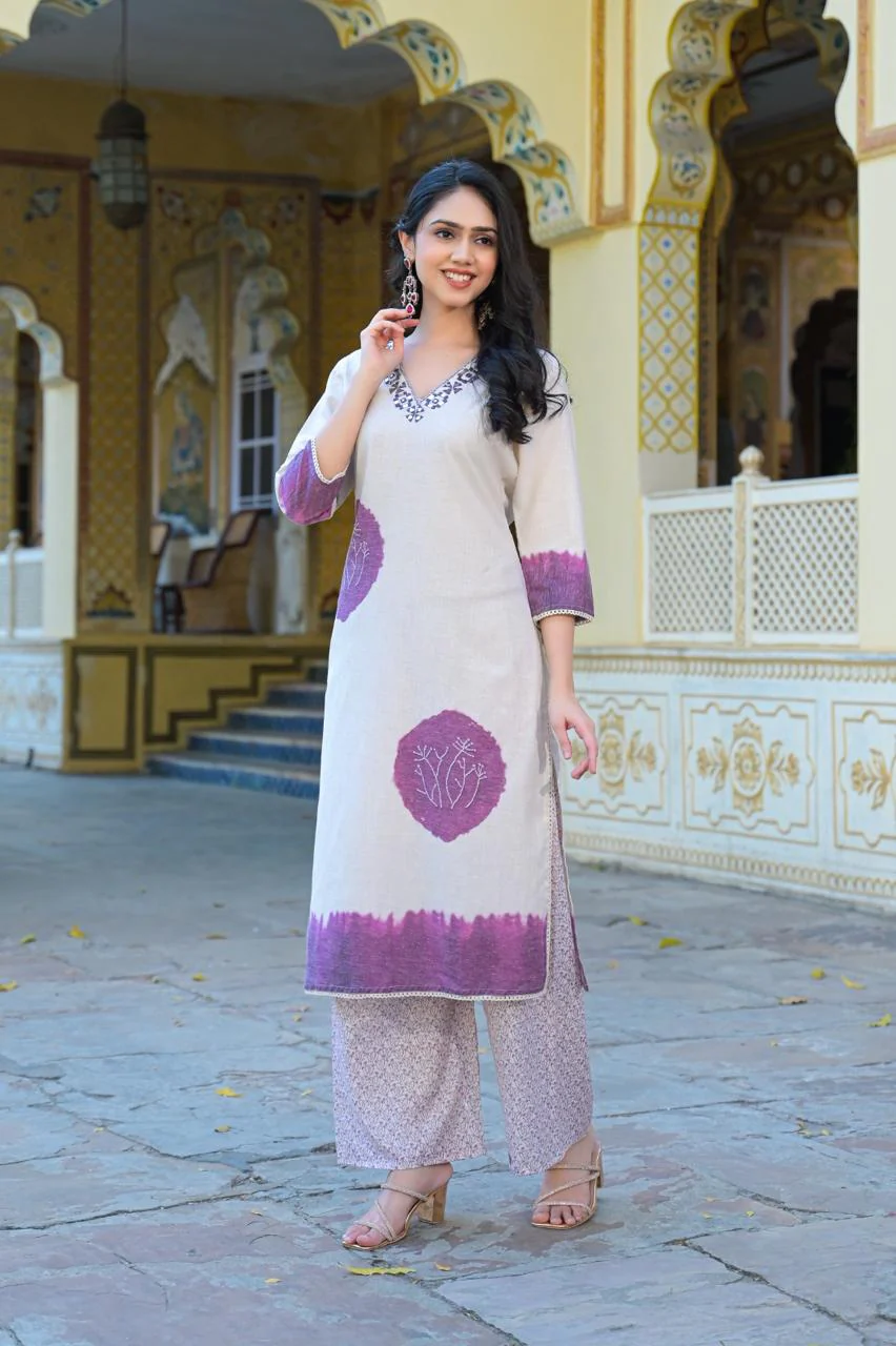 Bhakti Orchid cotton suit set - Image 4