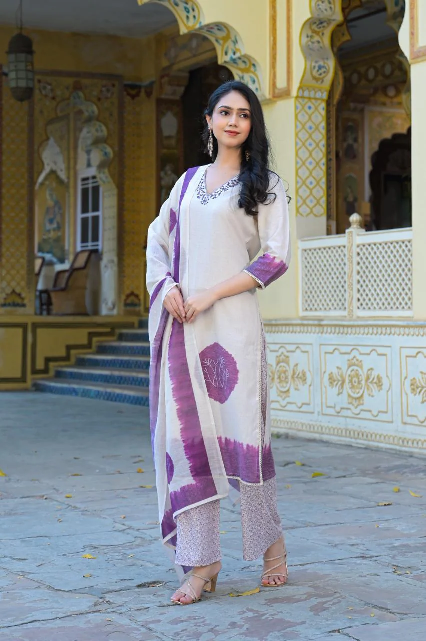 Bhakti Orchid cotton suit set - Image 6