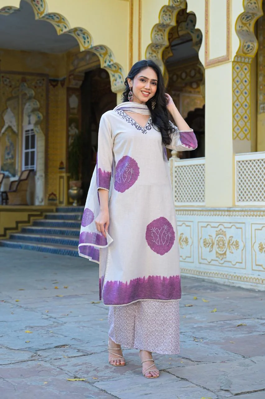 Bhakti Orchid cotton suit set - Image 7