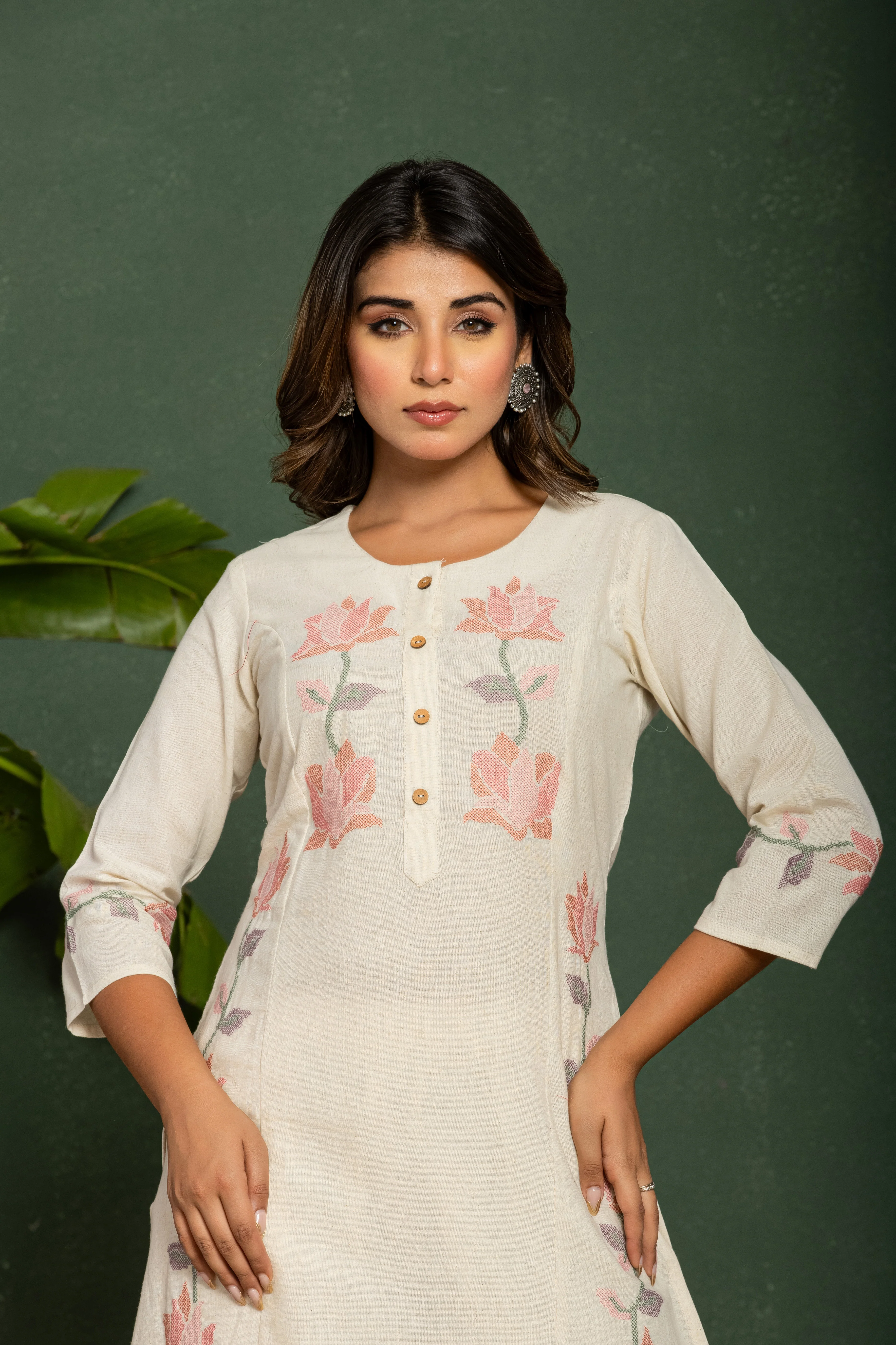 UMA ANGEL COTTON KURTA PANT SET - Image 2