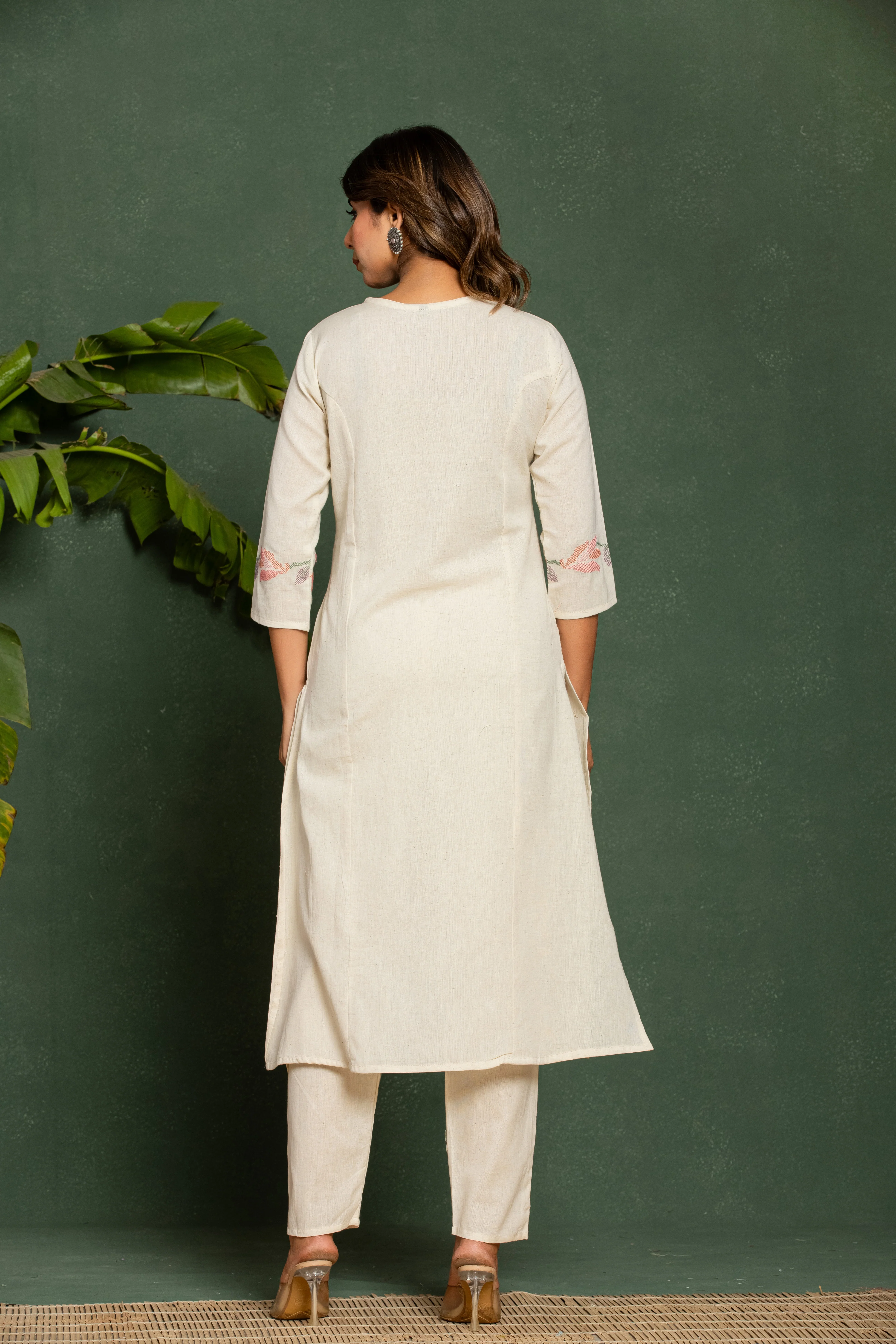 UMA ANGEL COTTON KURTA PANT SET - Image 3