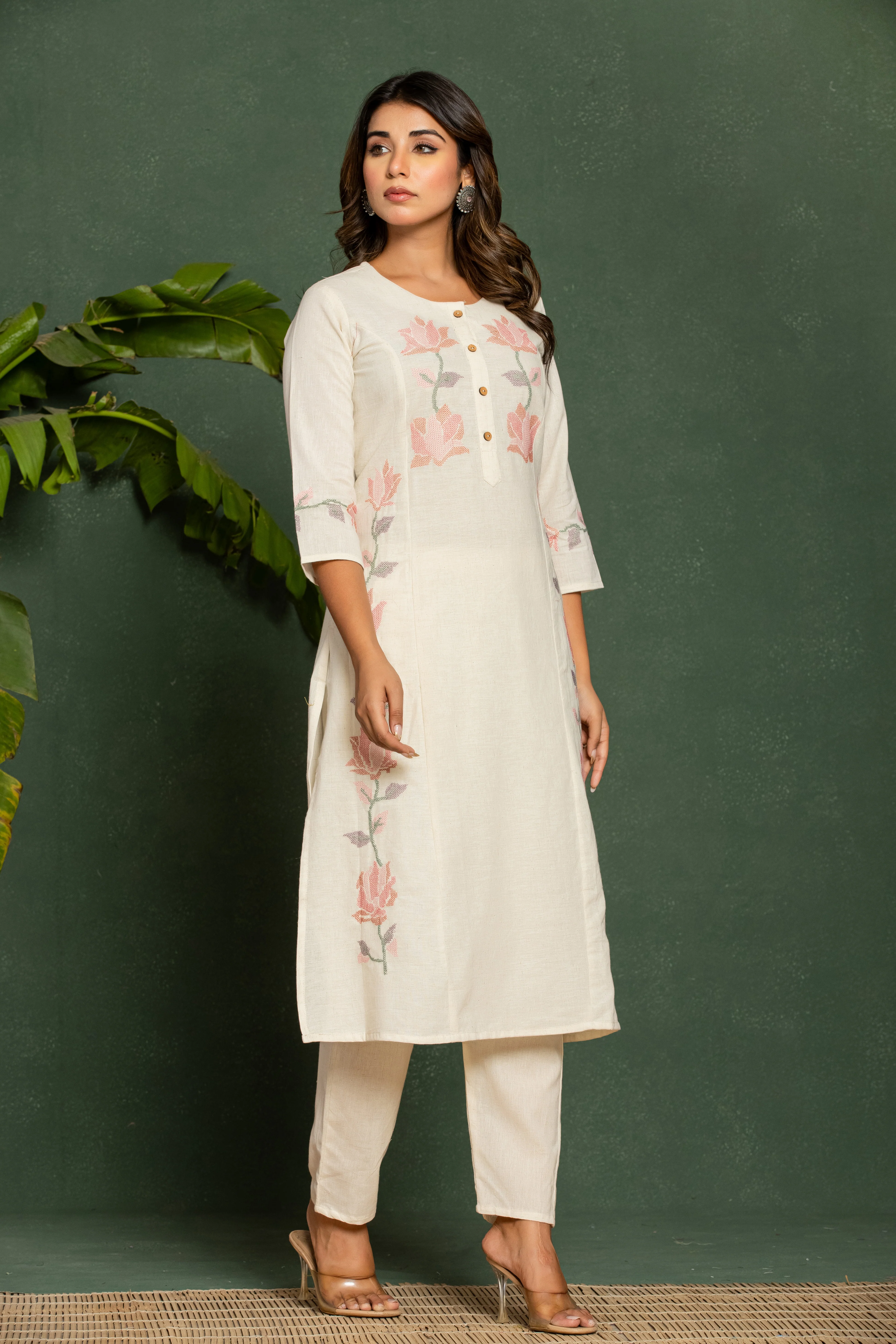 UMA ANGEL COTTON KURTA PANT SET - Image 4