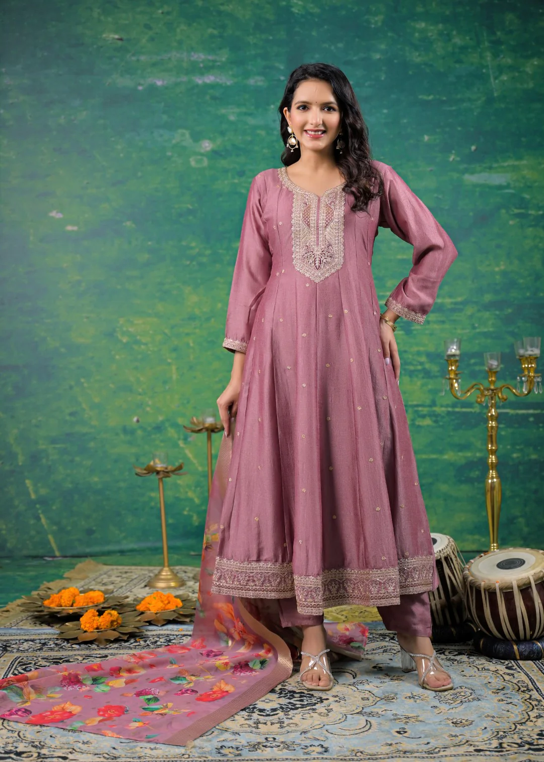 Shanti Salmon Full Work Suit Set - Image 4