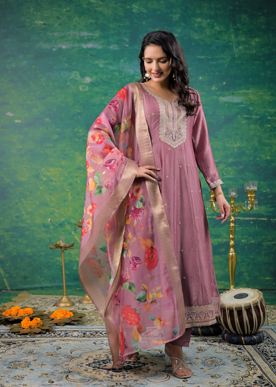 Shanti Salmon Full Work Suit Set - Image 5