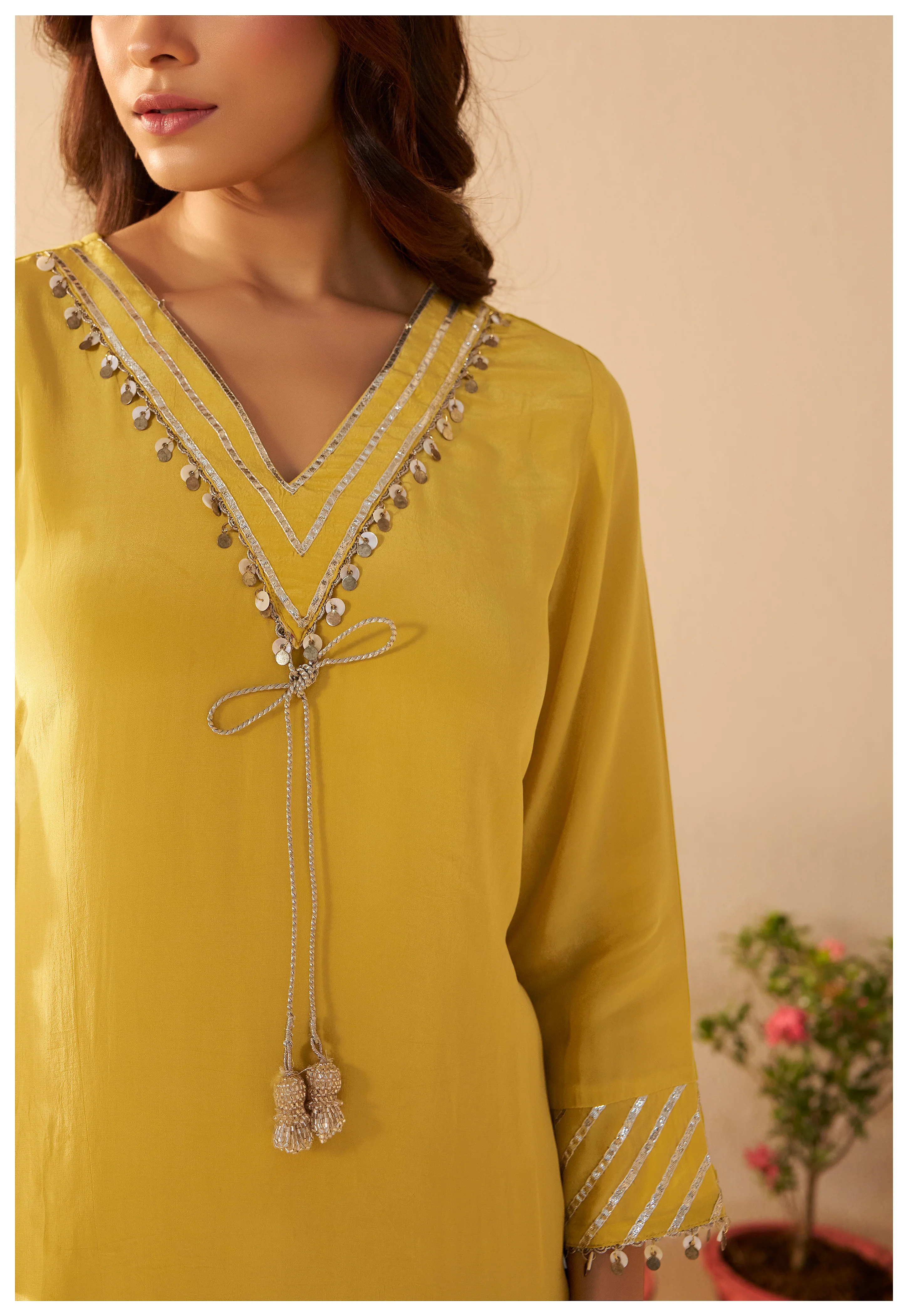 Albeli Lemon Applique work Premium suit set - Image 4