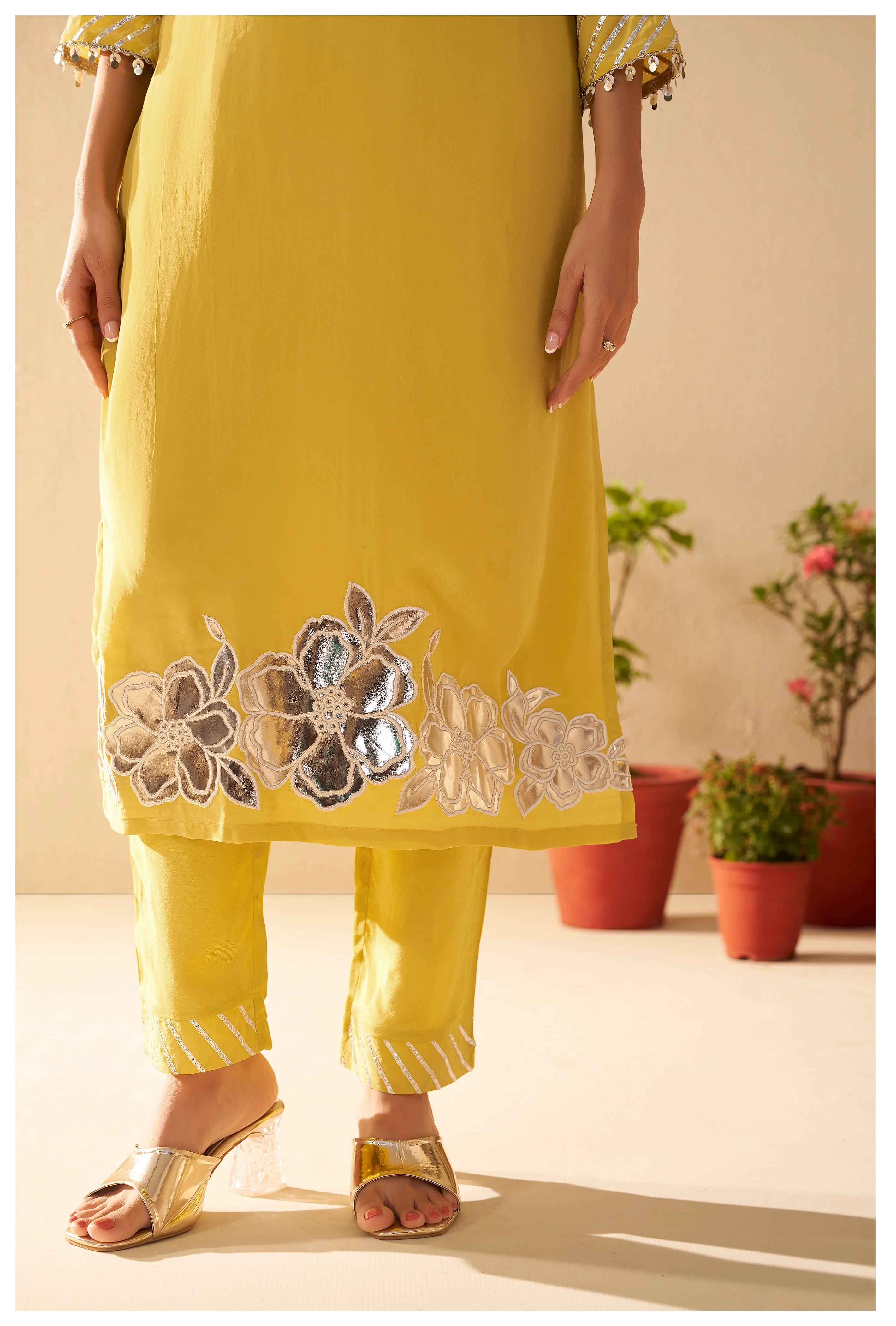 Albeli Lemon Applique work Premium suit set - Image 6