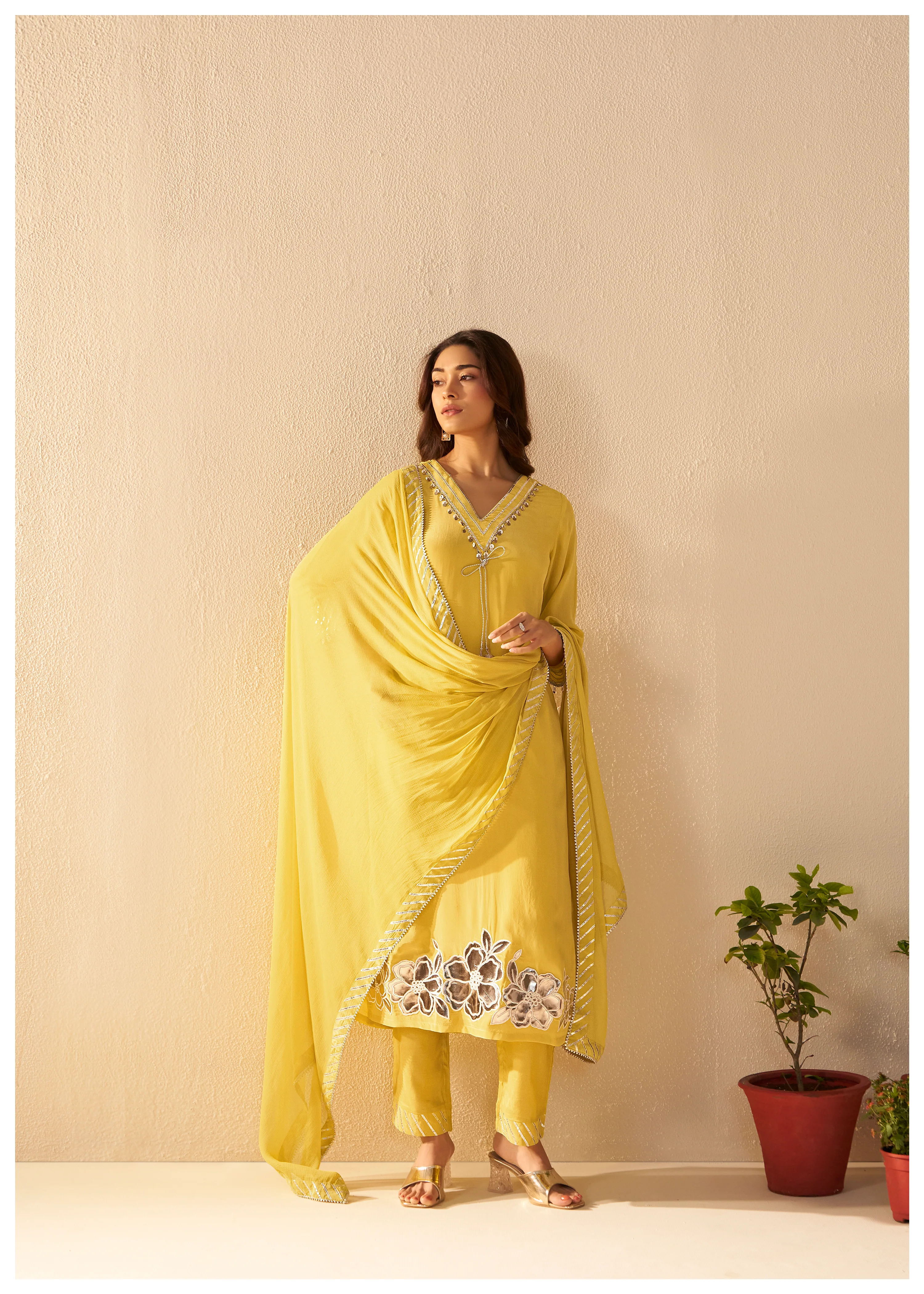 Albeli Lemon Applique work Premium suit set - Image 7