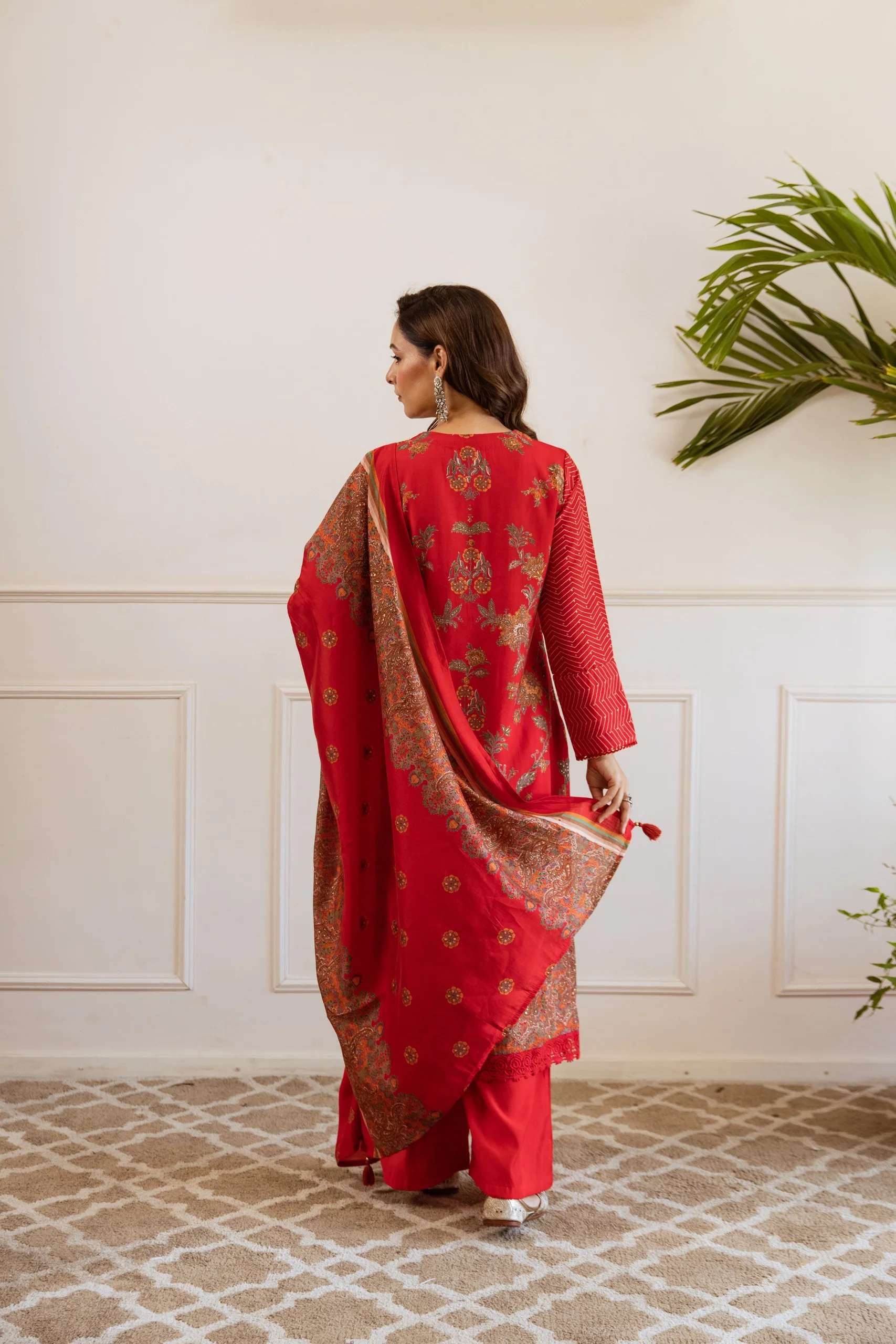 Bakul Carmine Full Work Suit Set - Image 3