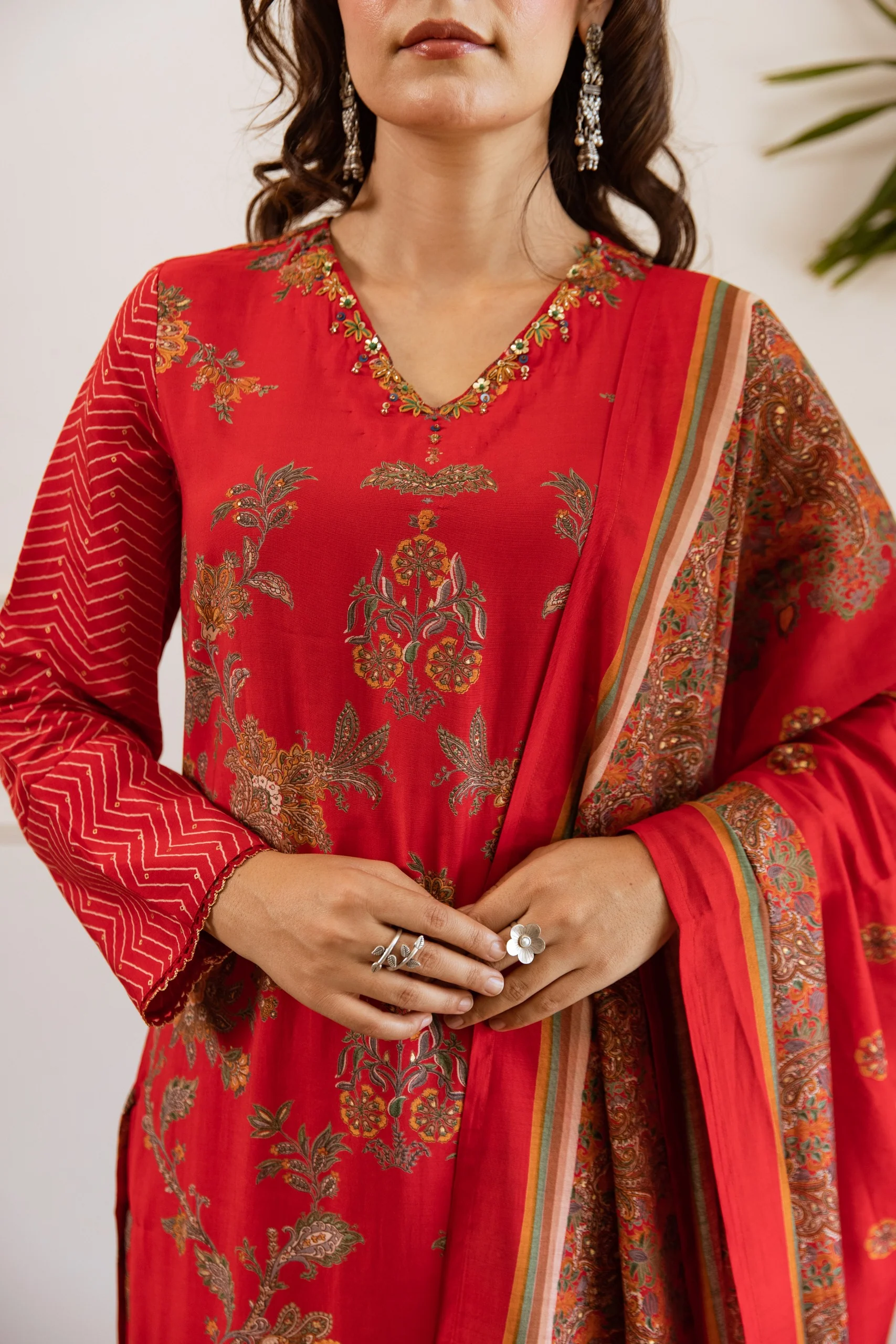 Bakul Carmine Full Work Suit Set - Image 4