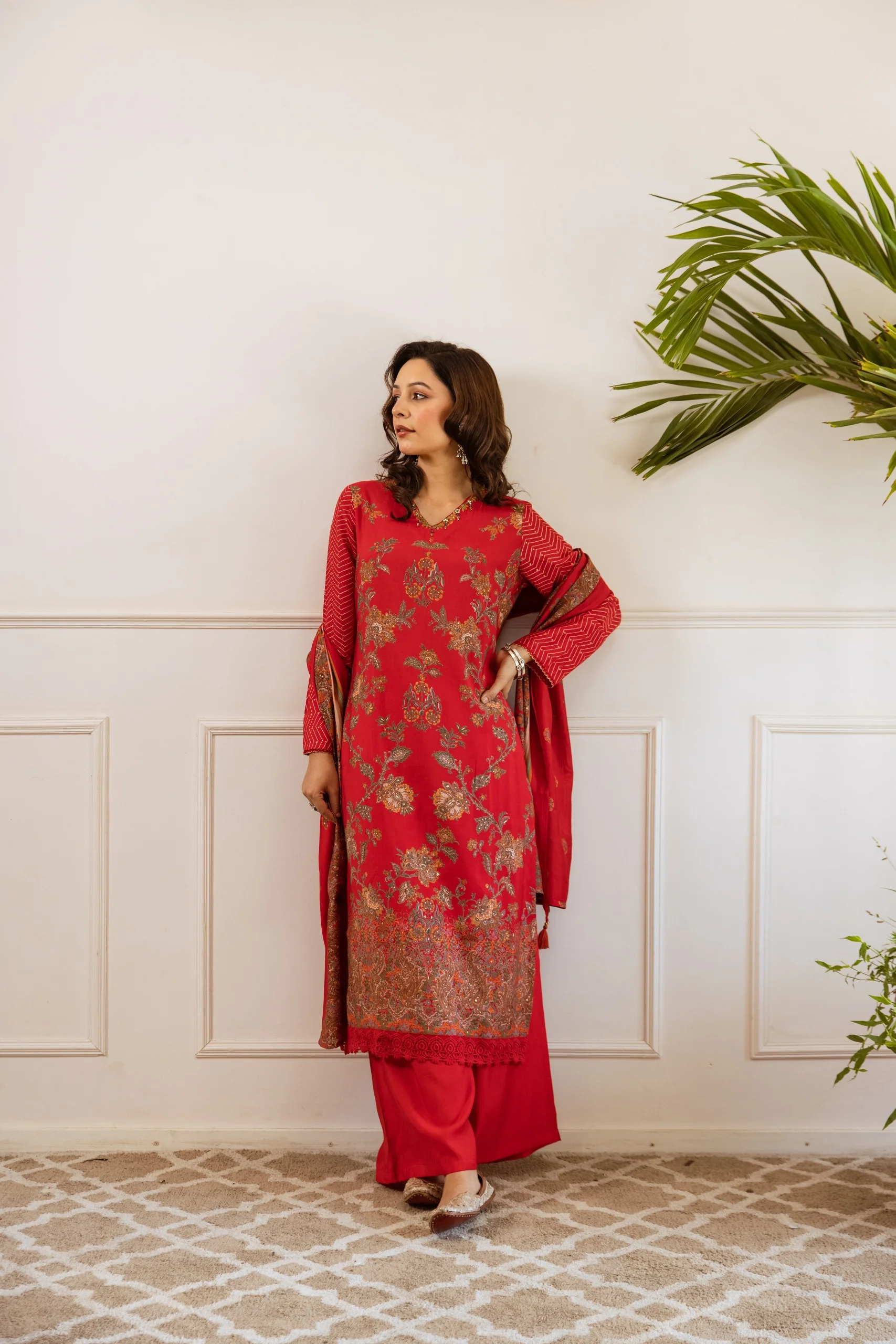 Bakul Carmine Full Work Suit Set - Image 5