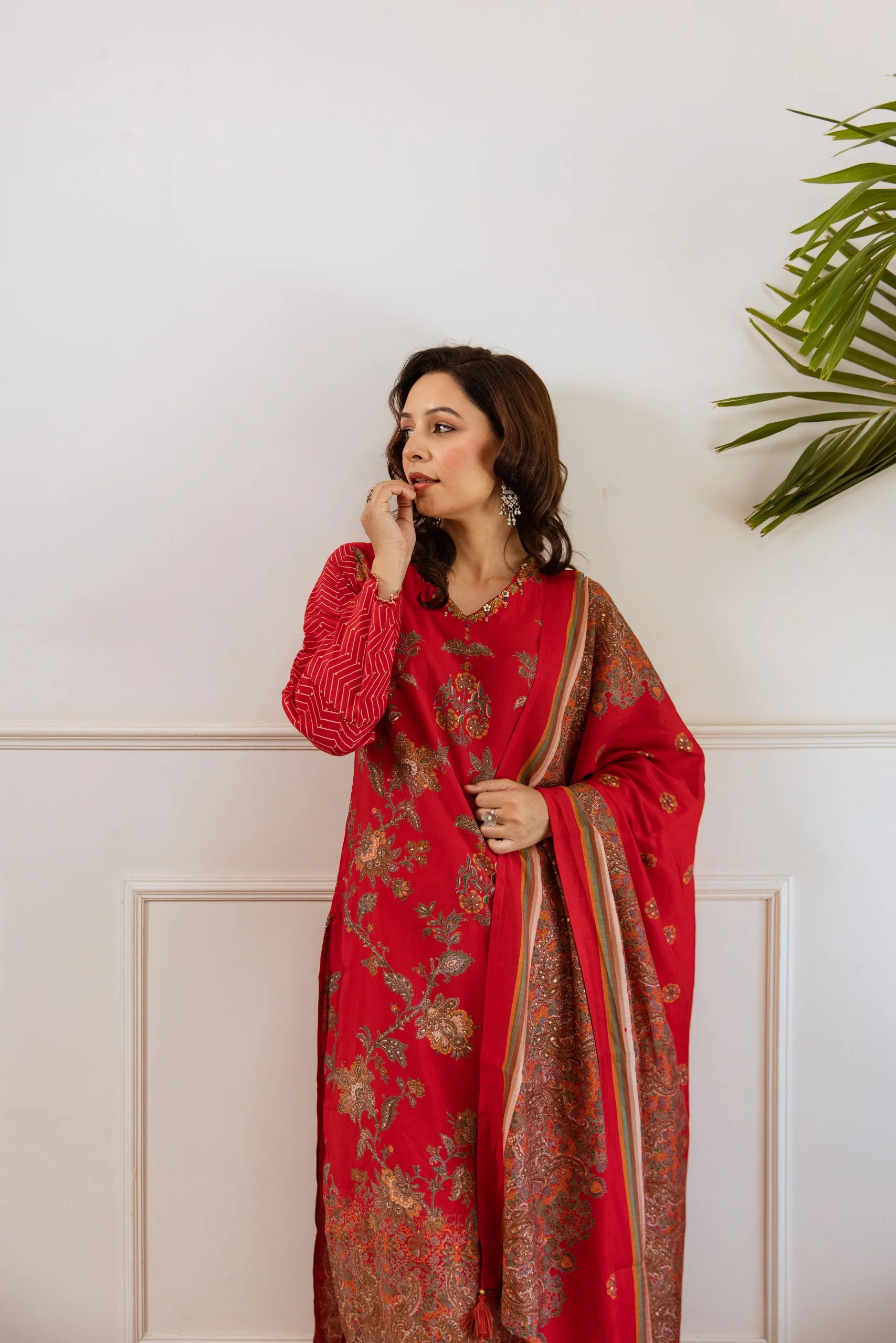 Bakul Carmine Full Work Suit Set - Image 6