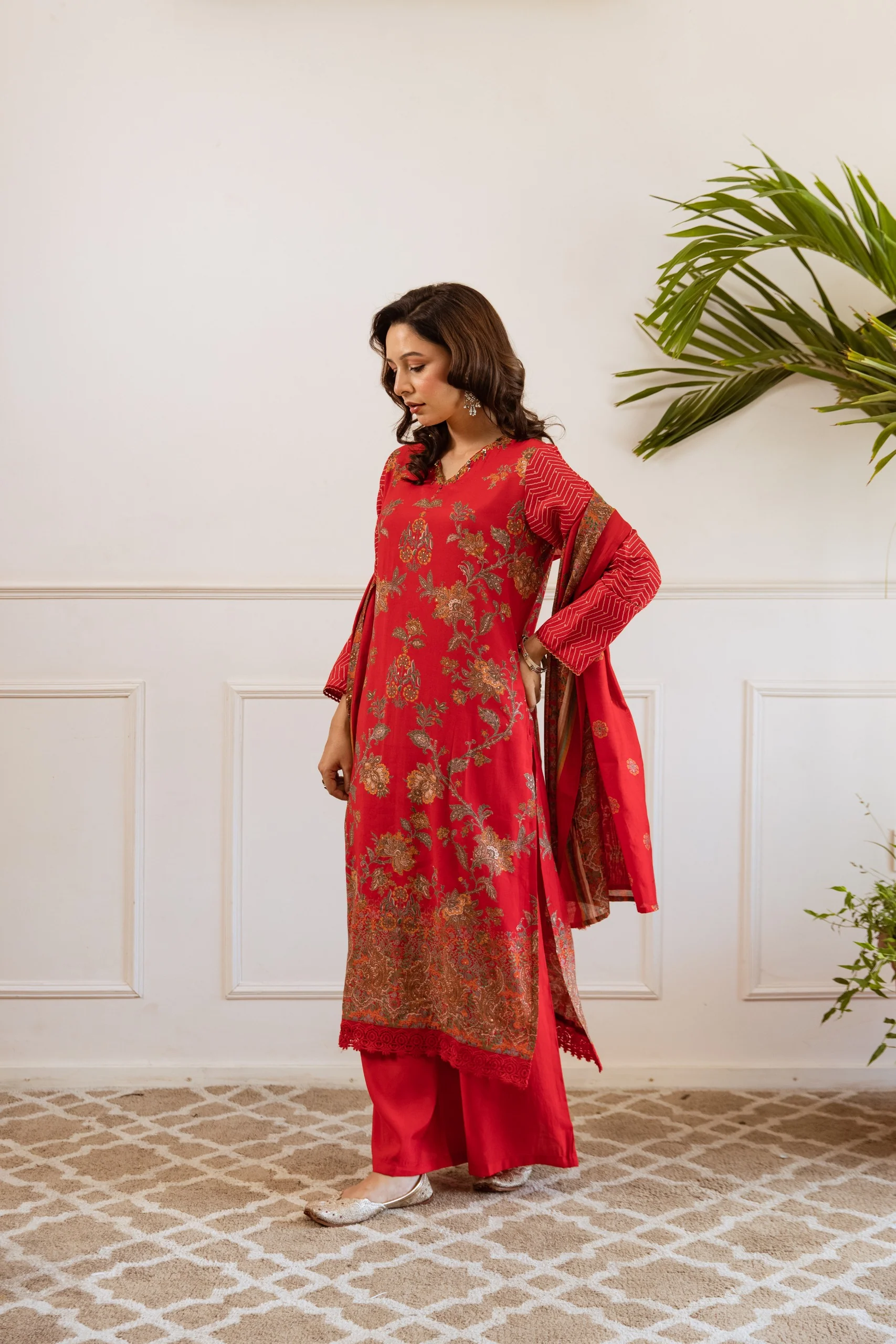 Bakul Carmine Full Work Suit Set - Image 7