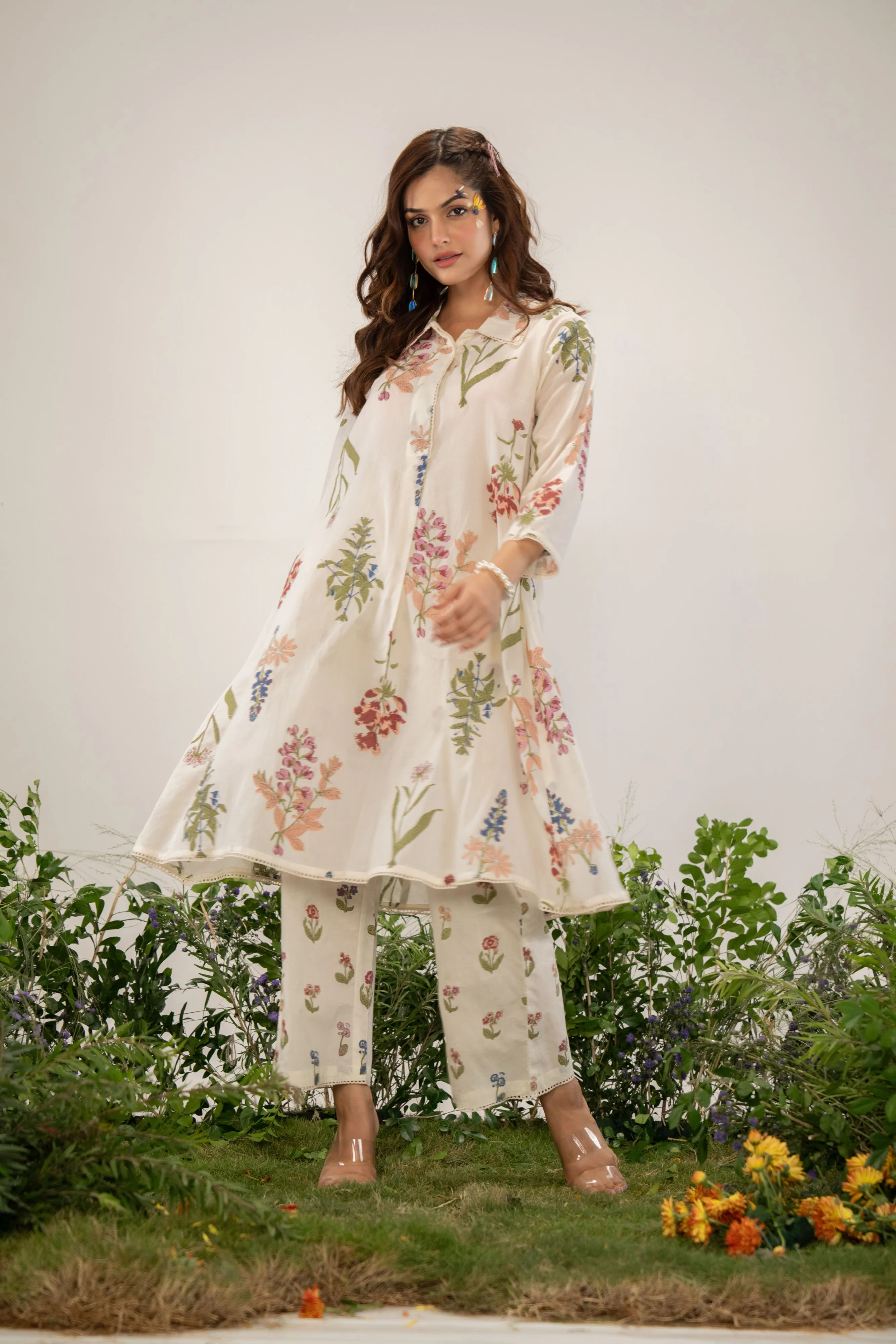 Manjula Pearl Cotton Kurta Pant Set - Image 10