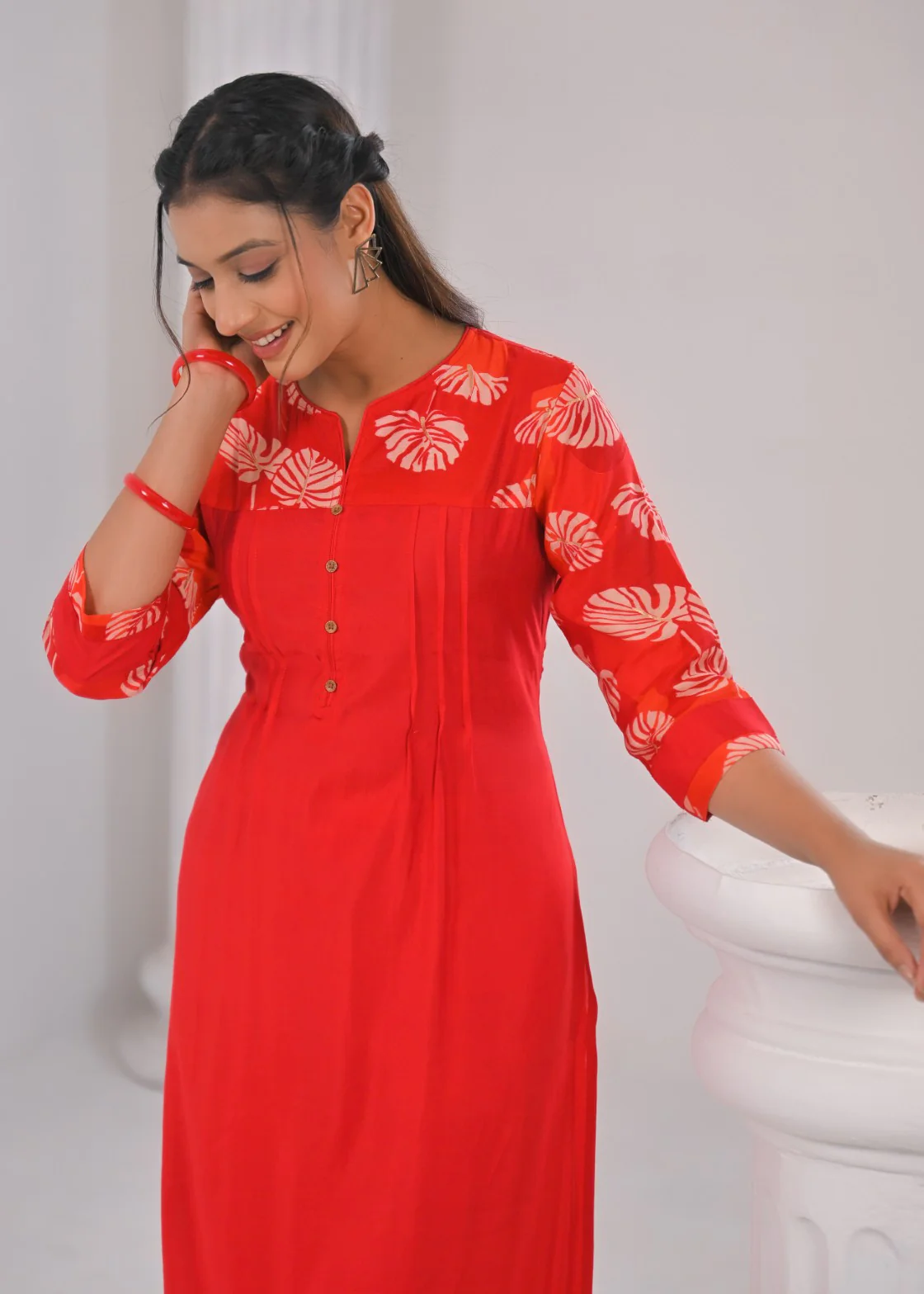 SNEHA CARDINAL KURTA PANT SET - Image 2