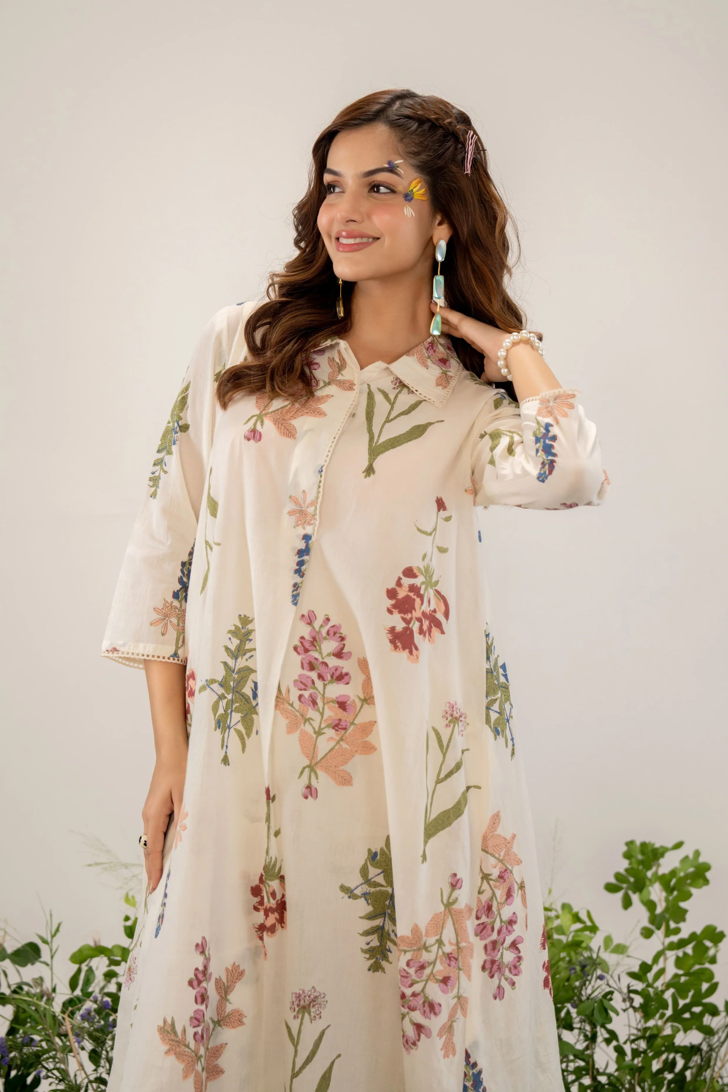 Manjula Pearl Cotton Kurta Pant Set - Image 2