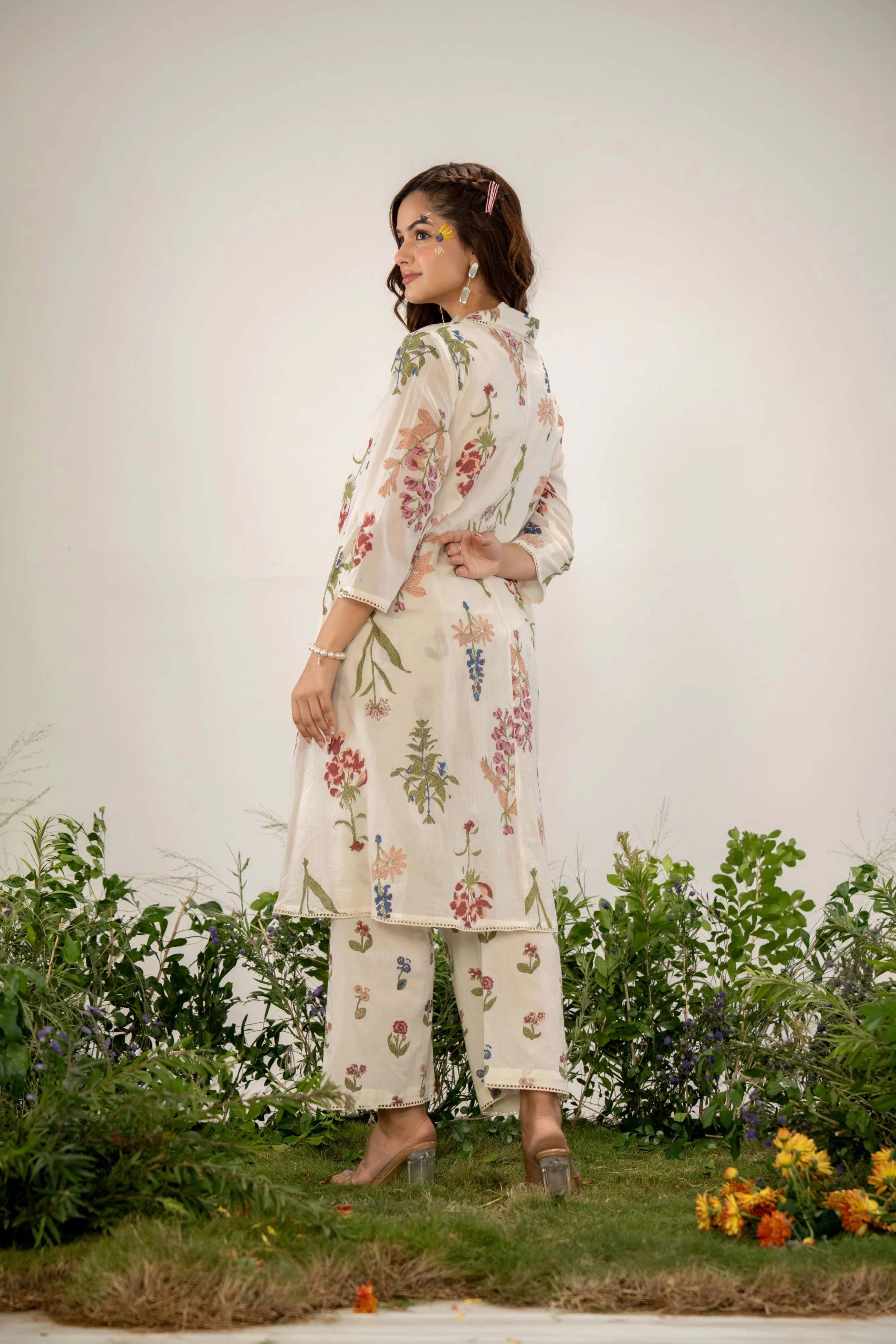 Manjula Pearl Cotton Kurta Pant Set - Image 3