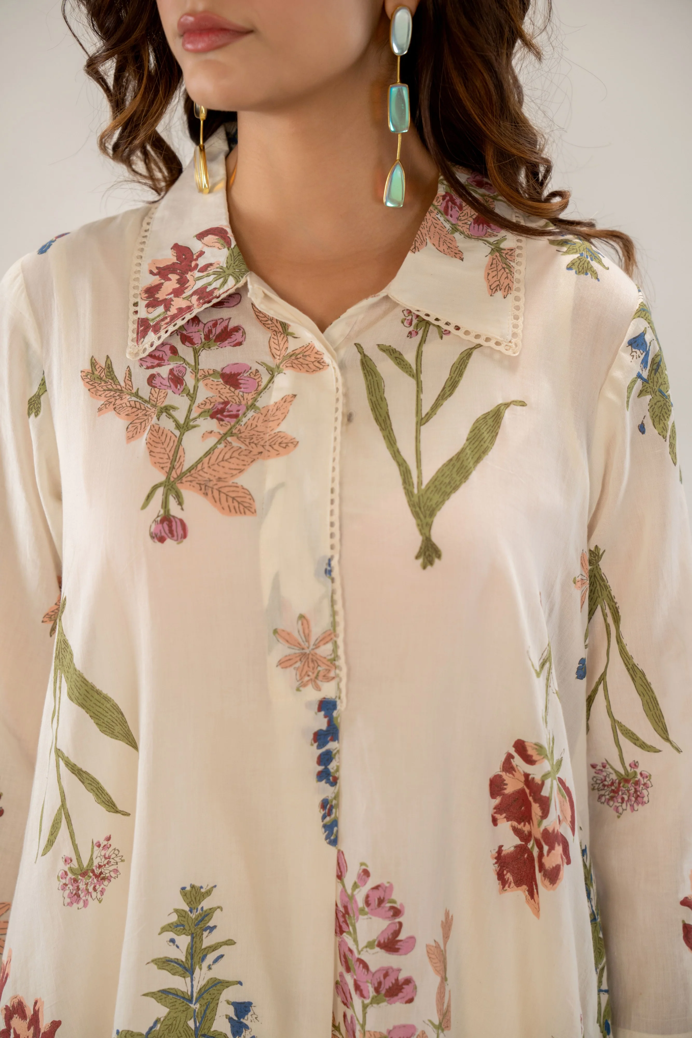 Manjula Pearl Cotton Kurta Pant Set - Image 4