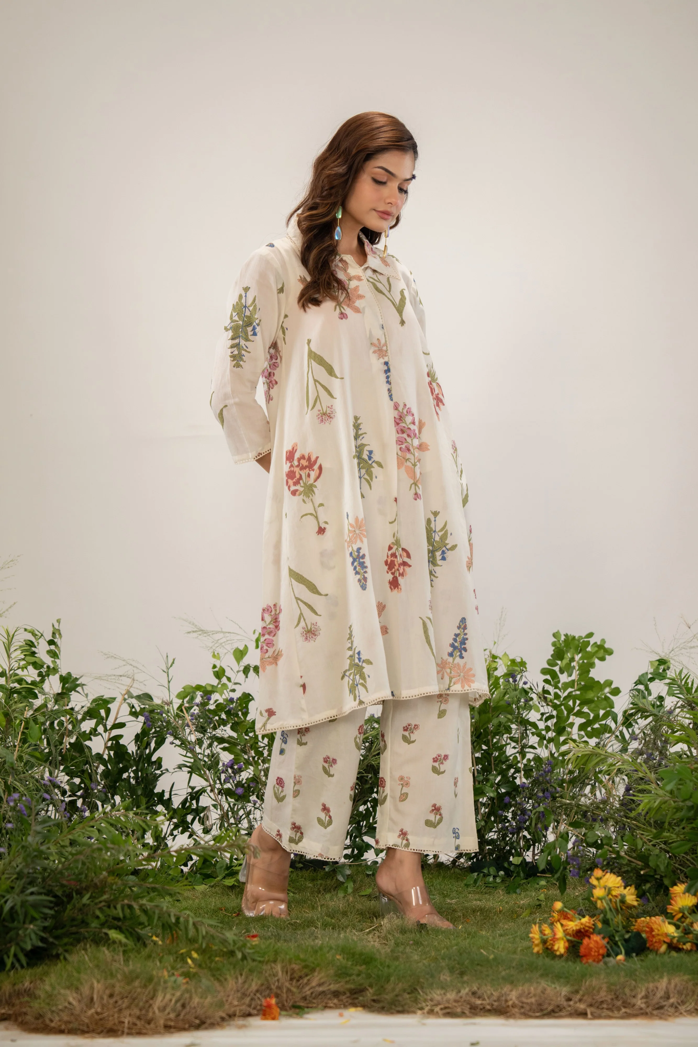 Manjula Pearl Cotton Kurta Pant Set - Image 6