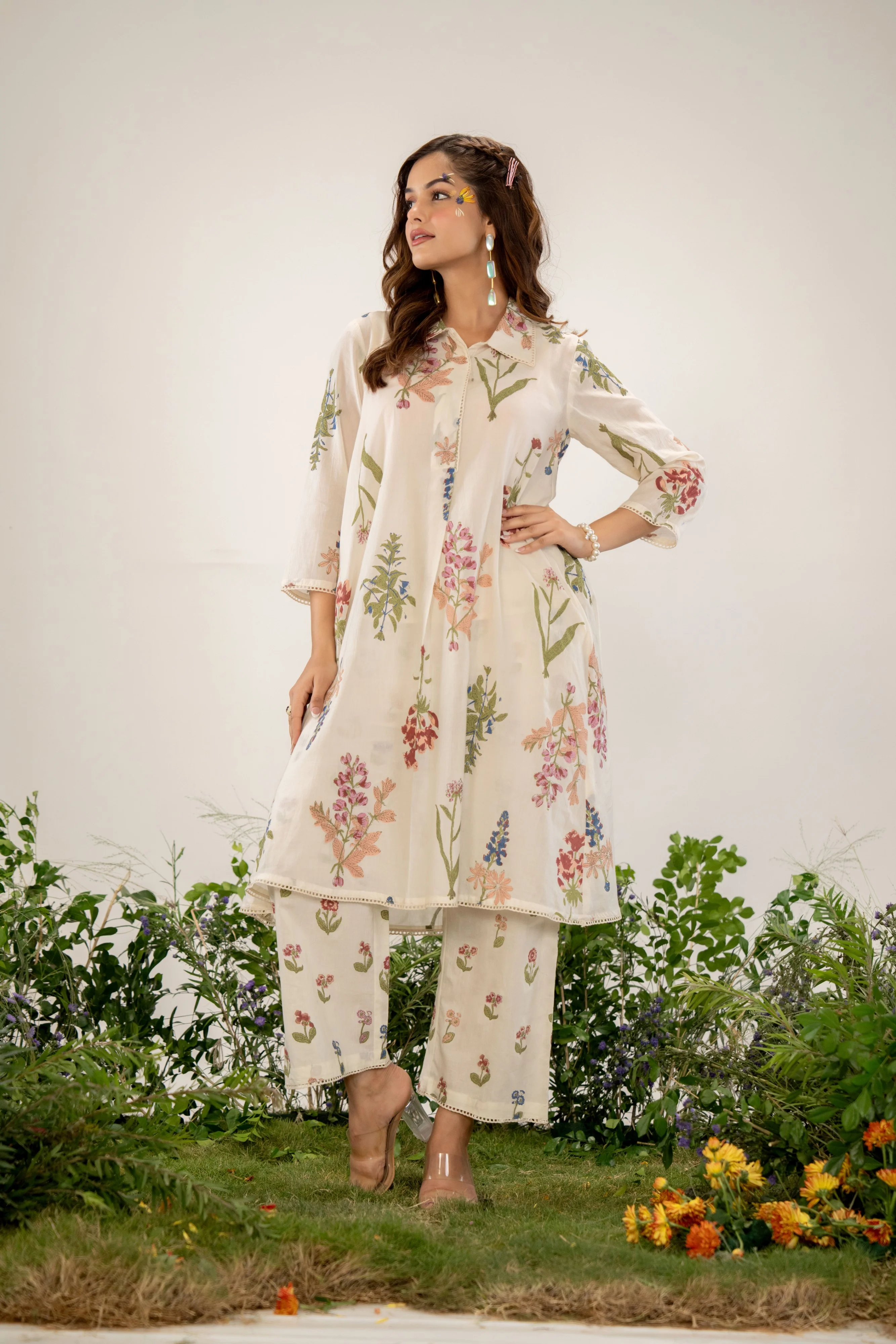 Manjula Pearl Cotton Kurta Pant Set - Image 7