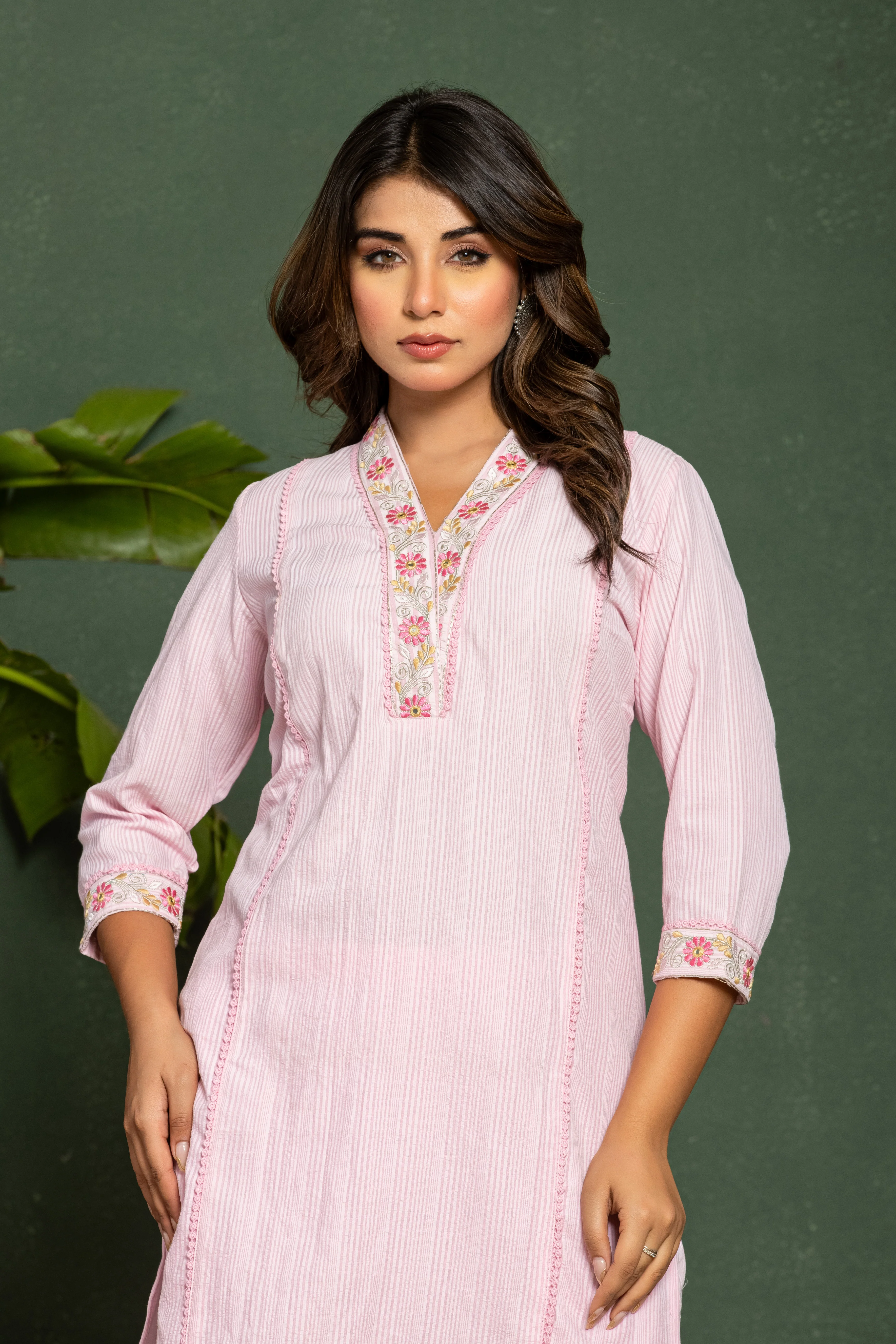 ITI FLOSS COTTON KURTA PANT SET - Image 2