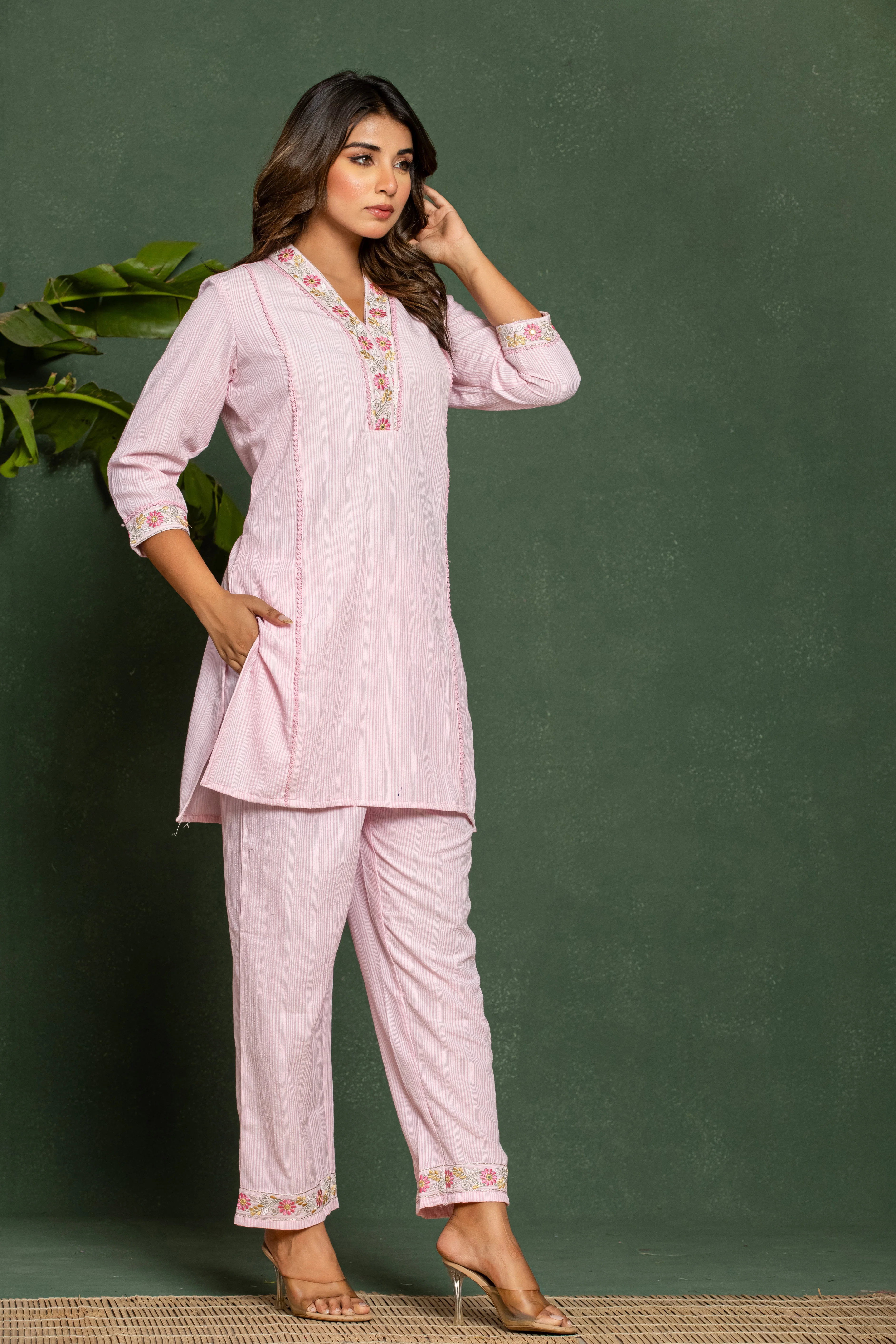 ITI FLOSS COTTON KURTA PANT SET - Image 6