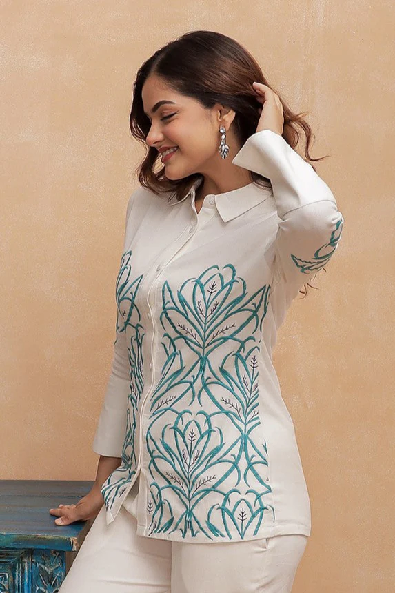 Viva shell embroidery Co-ord set - Image 2