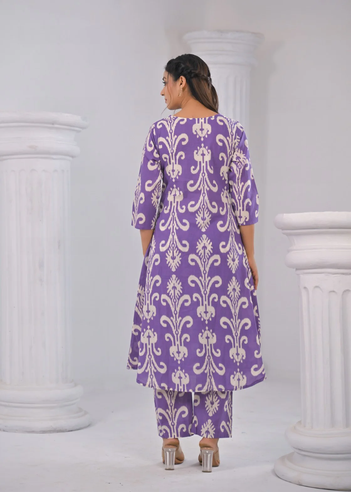 ITI ORCHID COTTON KURTA PANT SET - Image 5