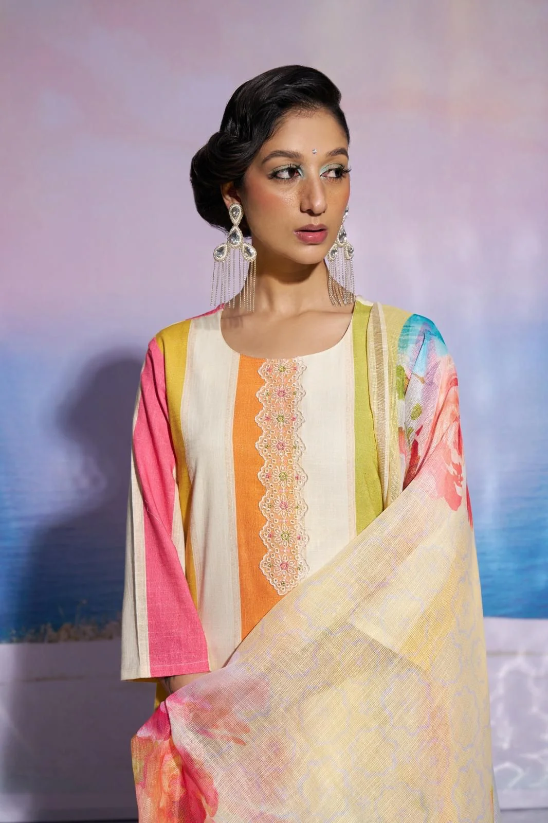 Jaideep Vibrant Cotton Linen Suit set - Image 2