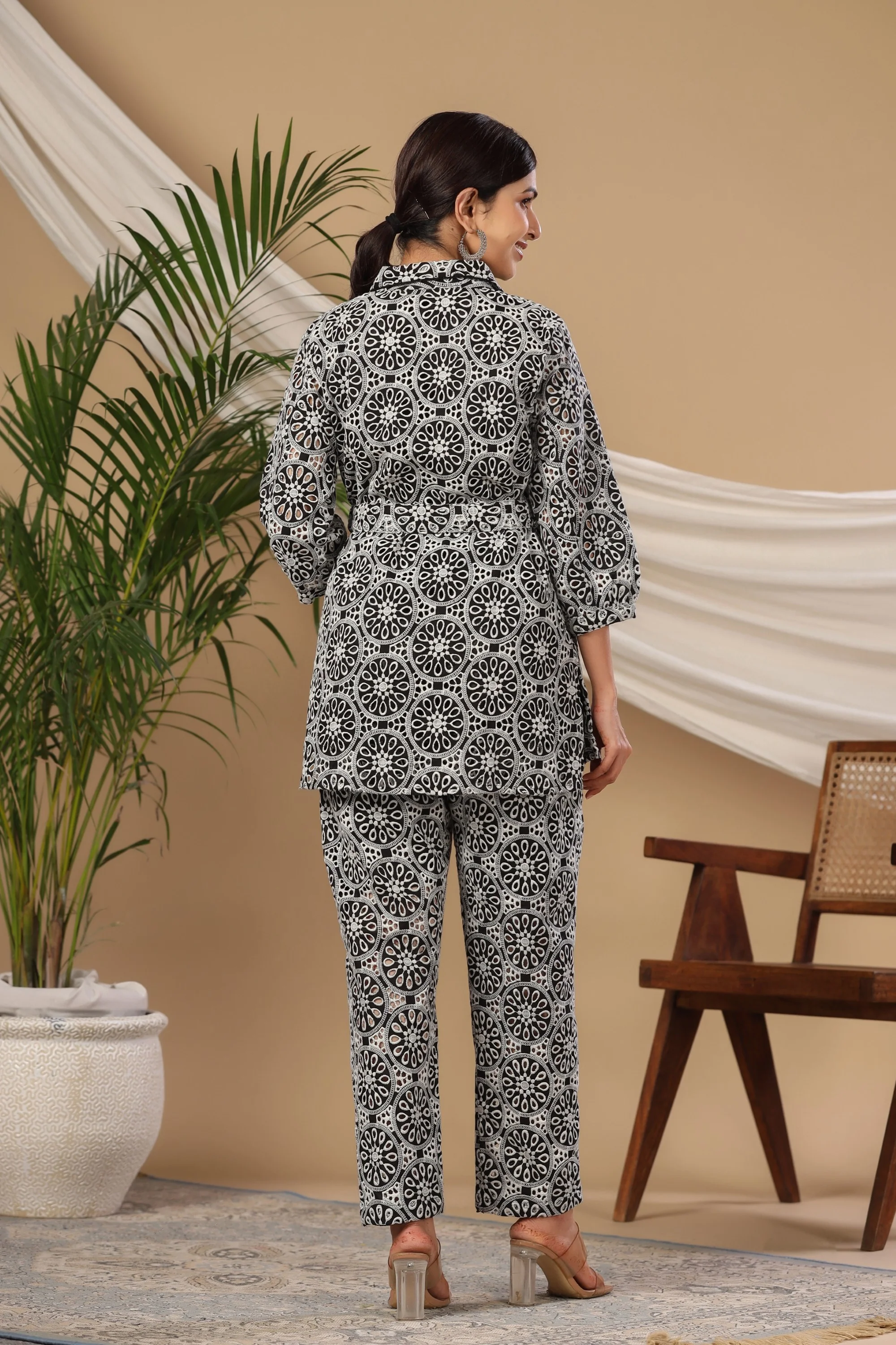 Pavitra Jade Schiffli Cotton Co-ord Set - Image 3