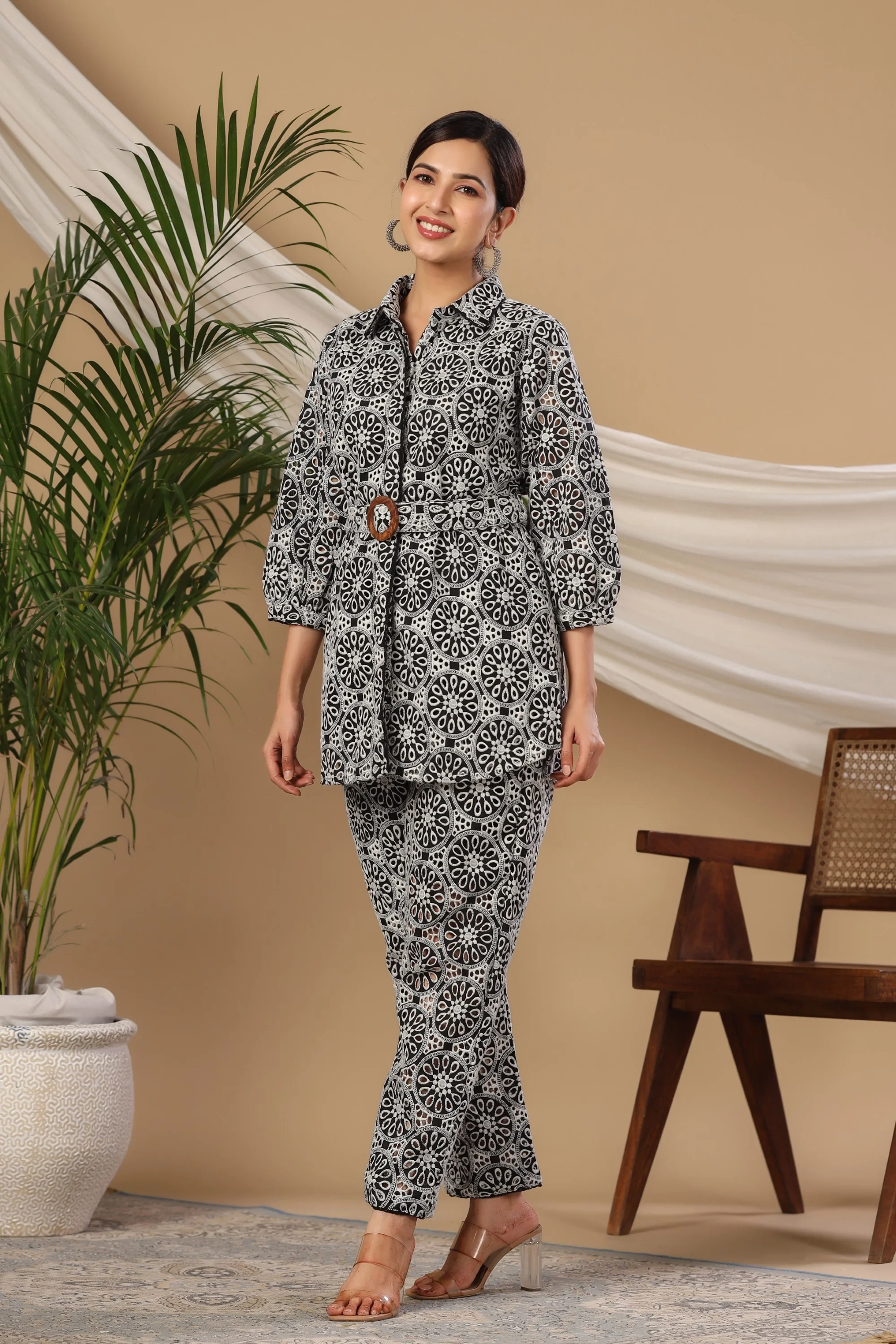 Pavitra Jade Schiffli Cotton Co-ord Set - Image 5