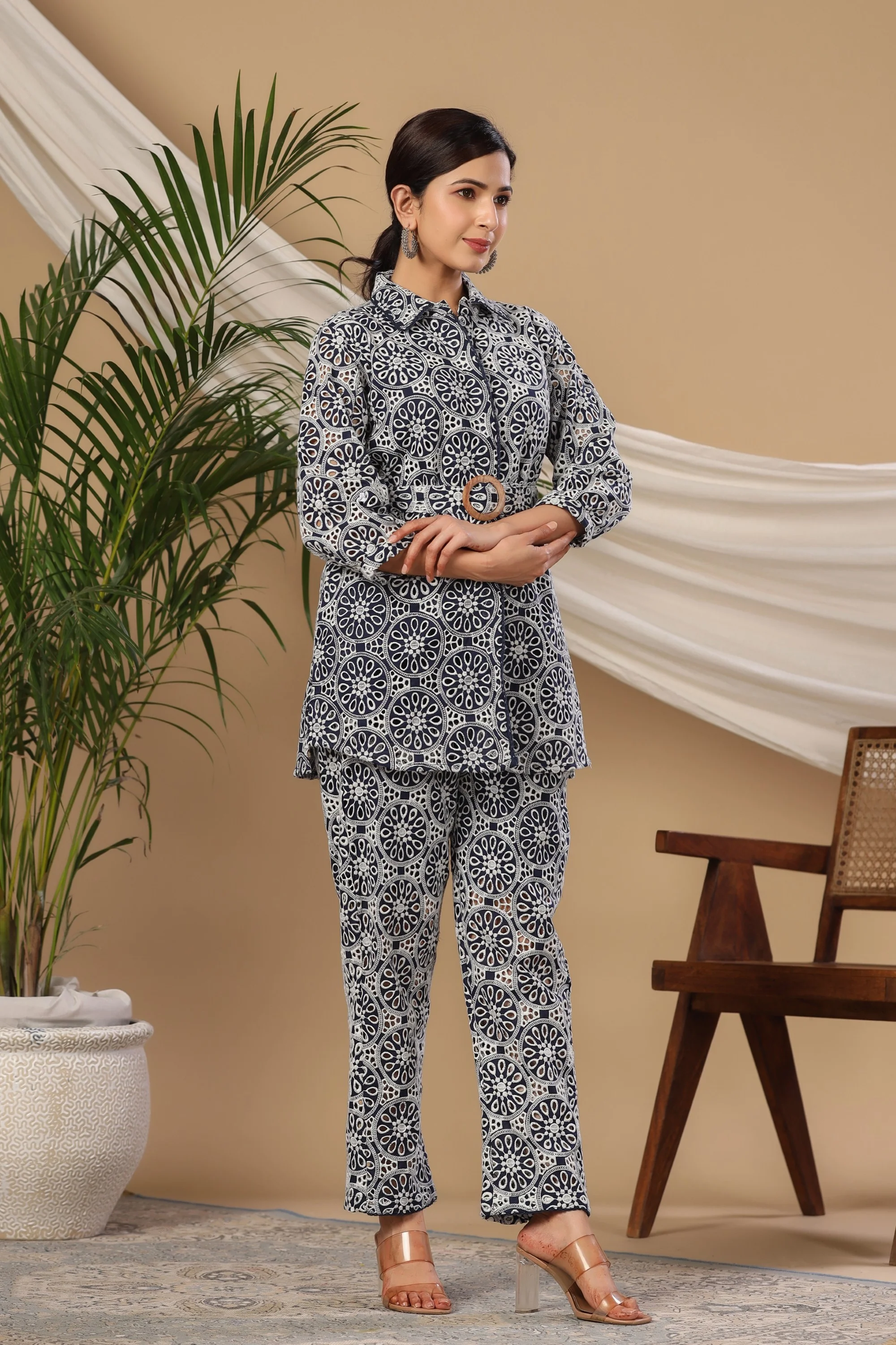 Pavitra Jade Schiffli Cotton Co-ord Set - Image 7
