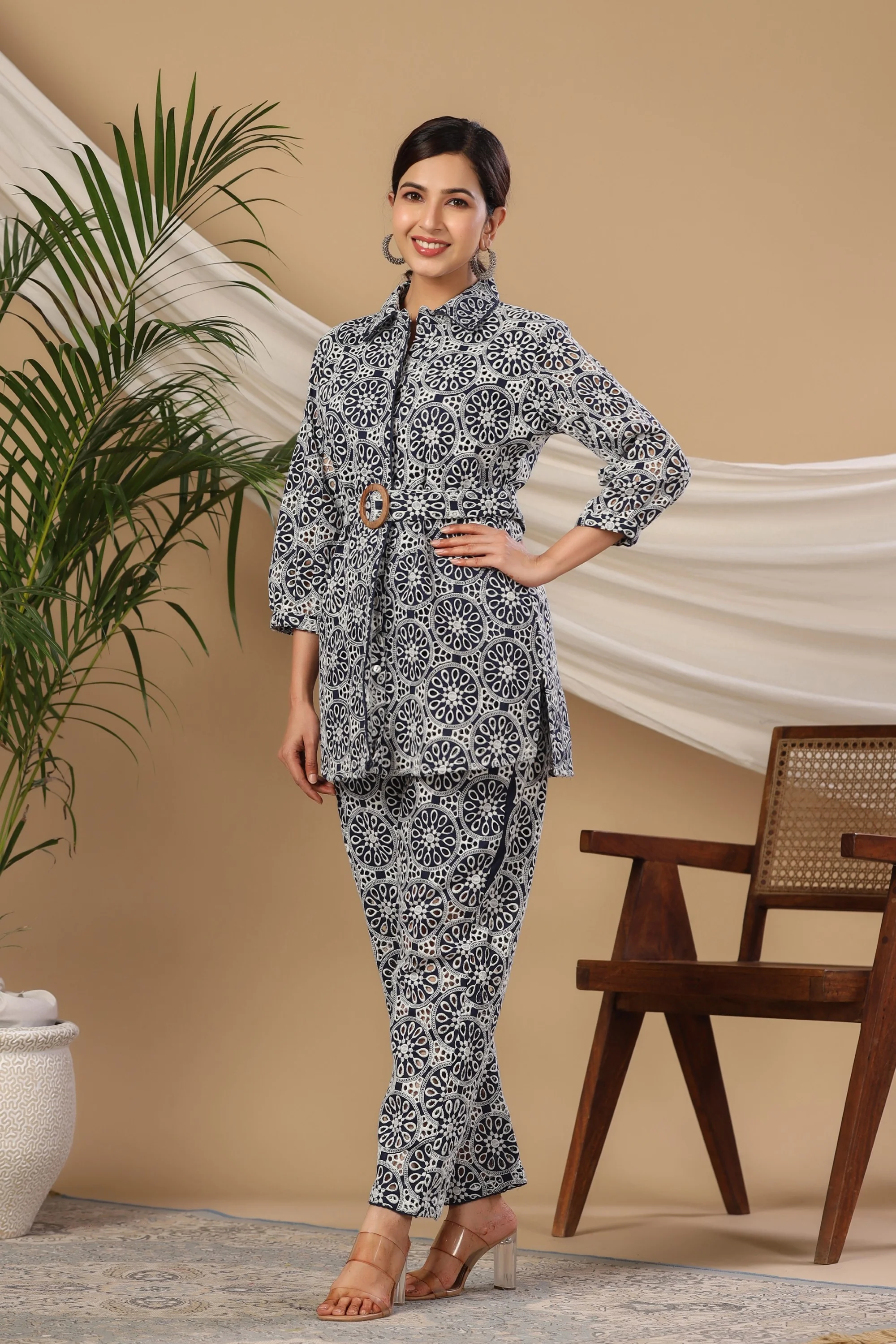 Pavitra Jade Schiffli Cotton Co-ord Set - Image 8